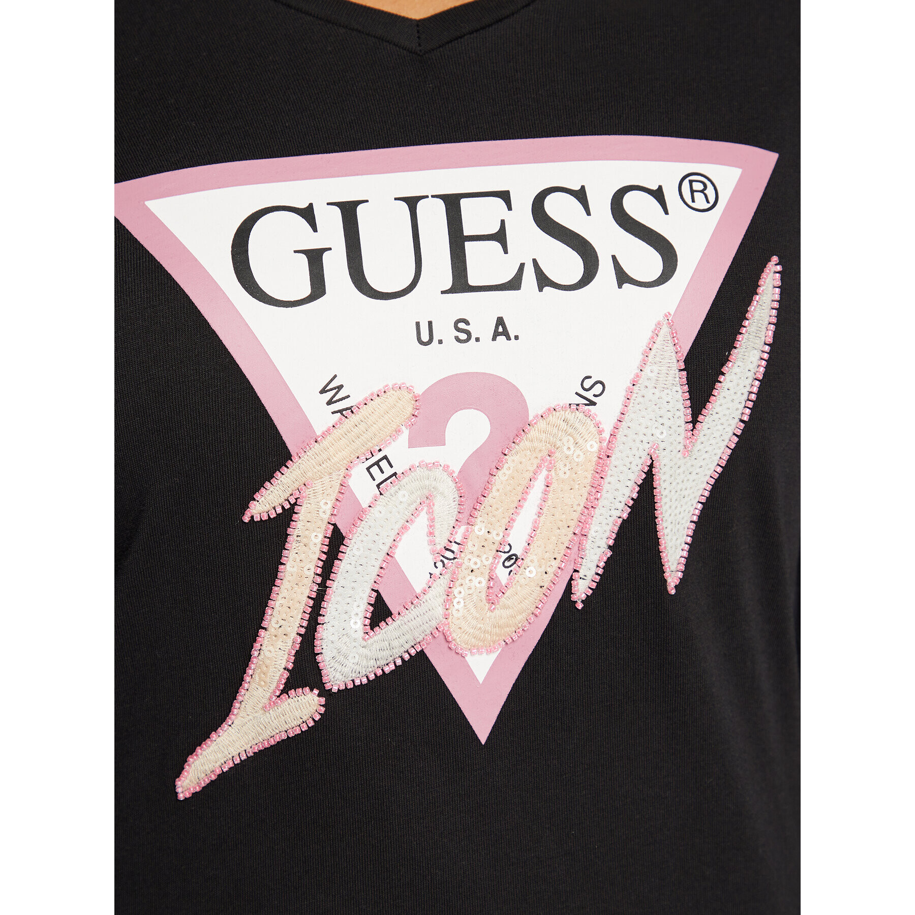 Guess Bluză W3RI13 I3Z14 Negru Regular Fit - Pled.ro