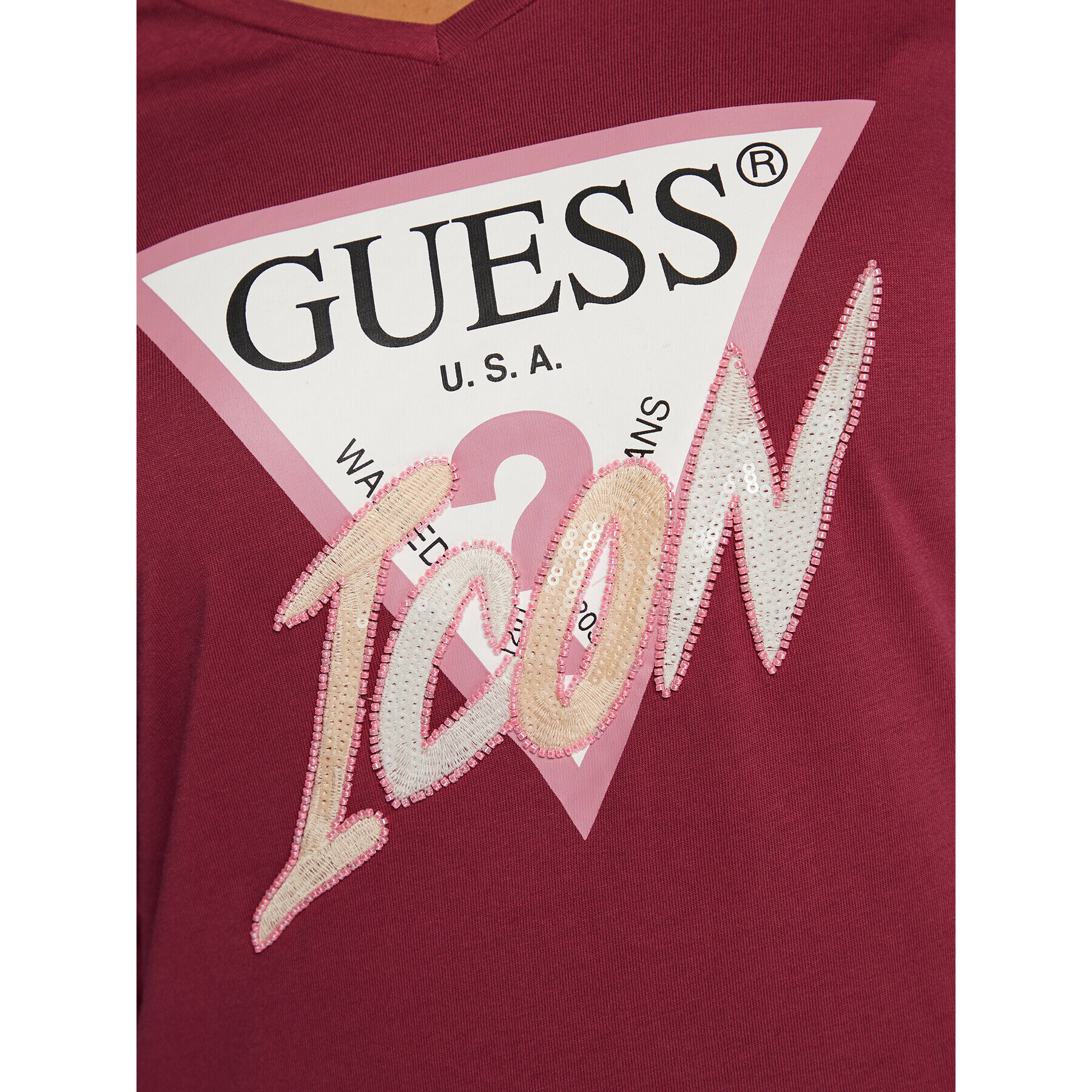 Guess Bluză W3RI13 I3Z14 Vișiniu Regular Fit - Pled.ro