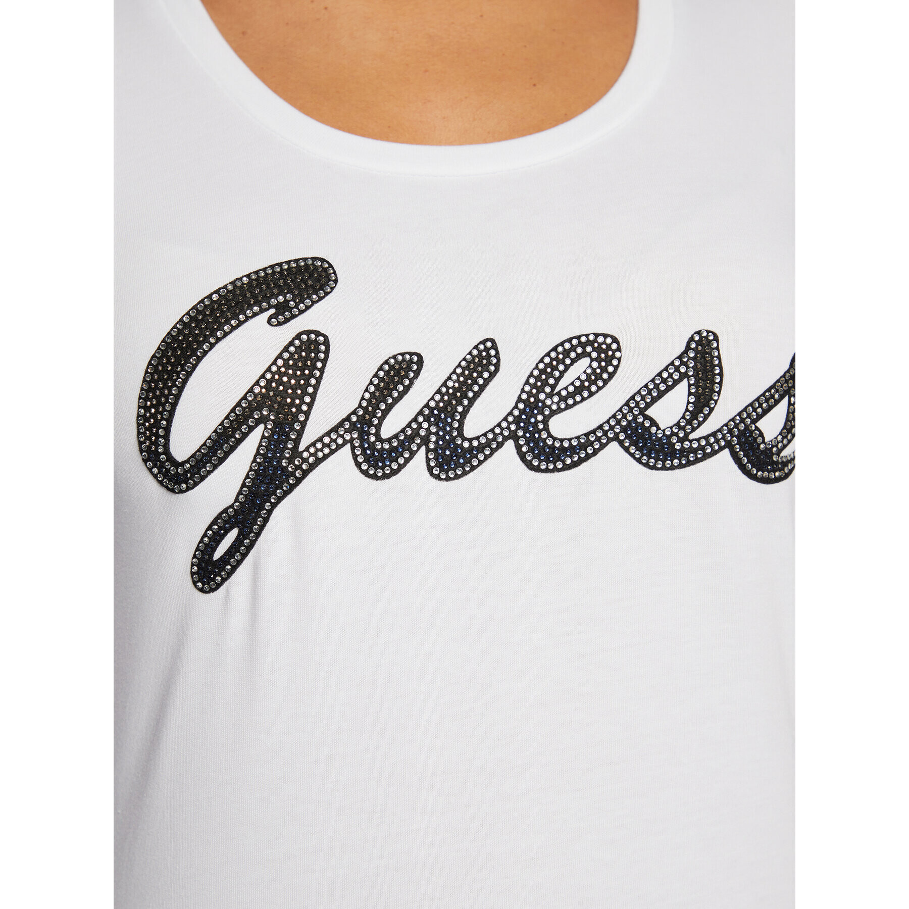 Guess Bluză W3RI15 J1314 Alb Slim Fit - Pled.ro