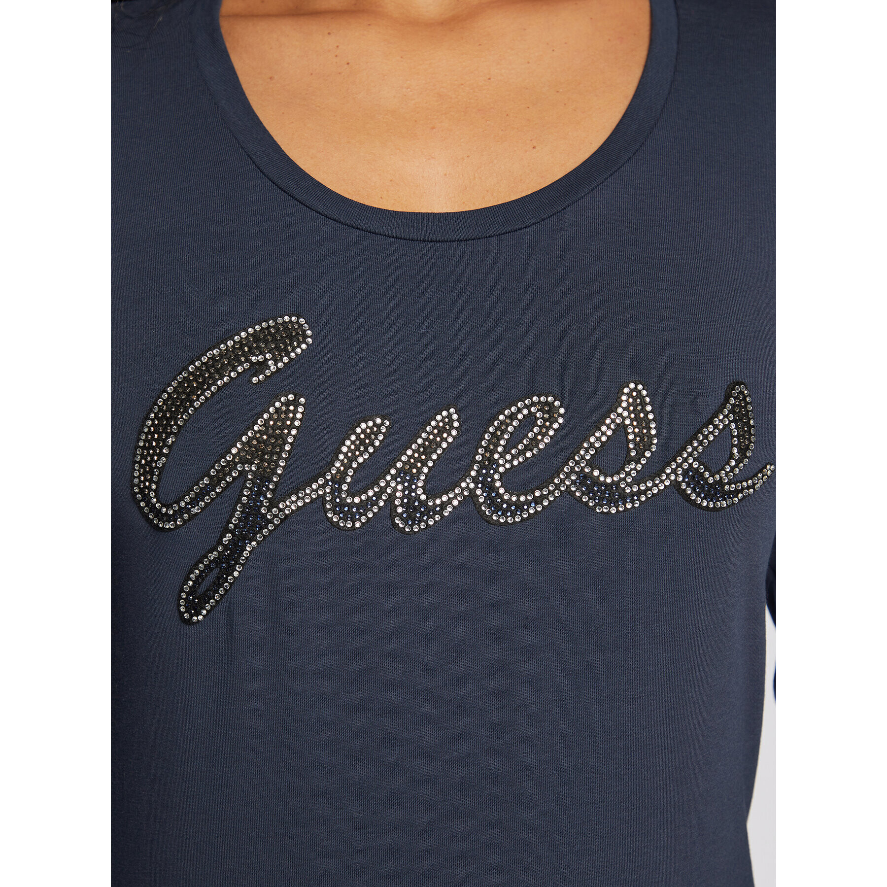 Guess Bluză W3RI15 J1314 Bleumarin Slim Fit - Pled.ro