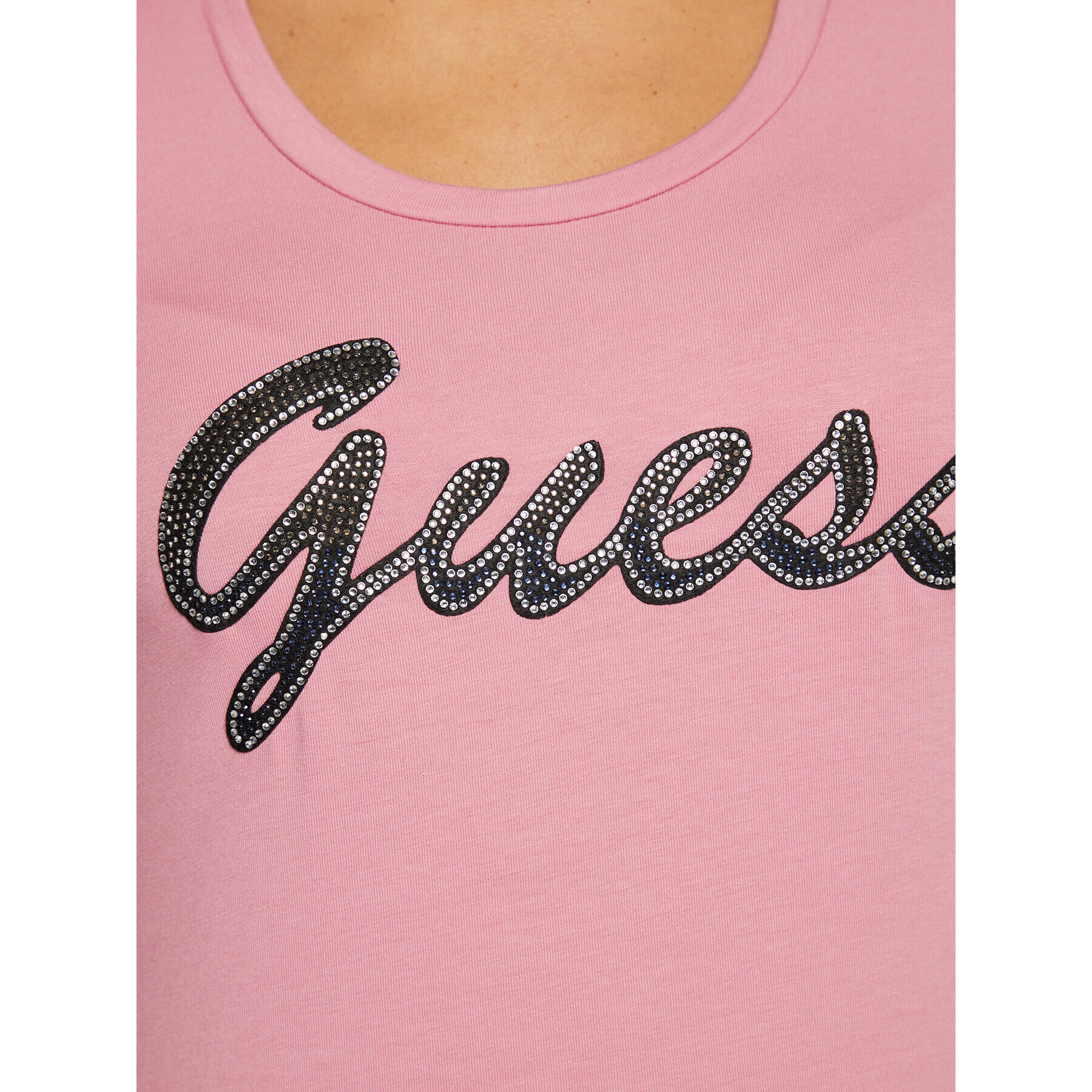 Guess Bluză W3RI15 J1314 Roz Slim Fit - Pled.ro