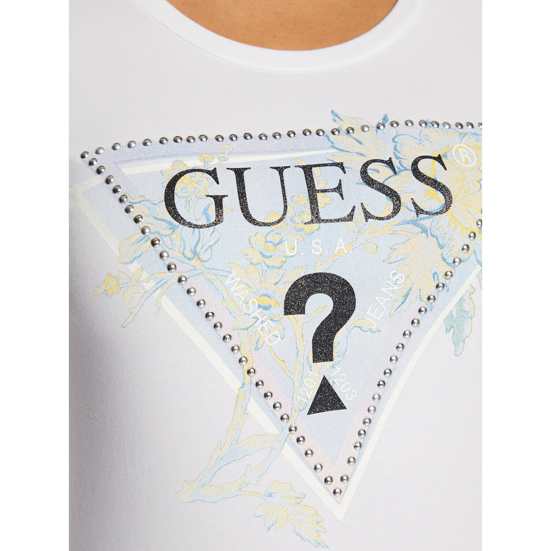 Guess Bluză W3RI48 J1314 Alb Regular Fit - Pled.ro