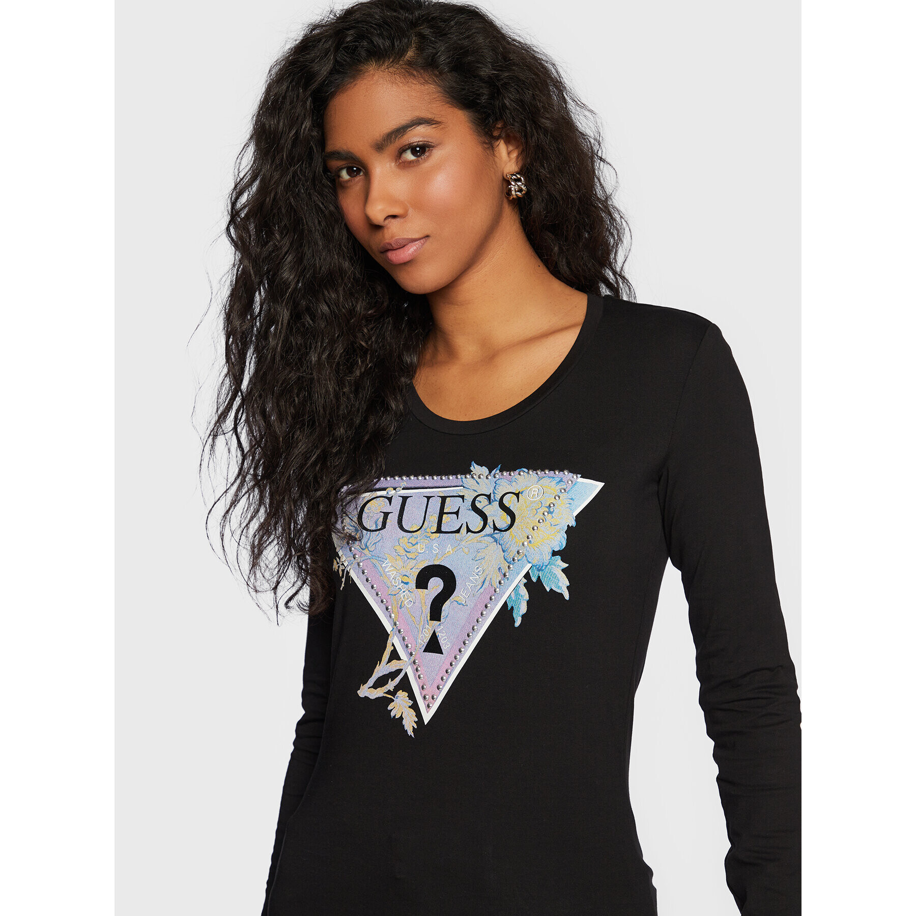 Guess Bluză W3RI48 J1314 Negru Regular Fit - Pled.ro