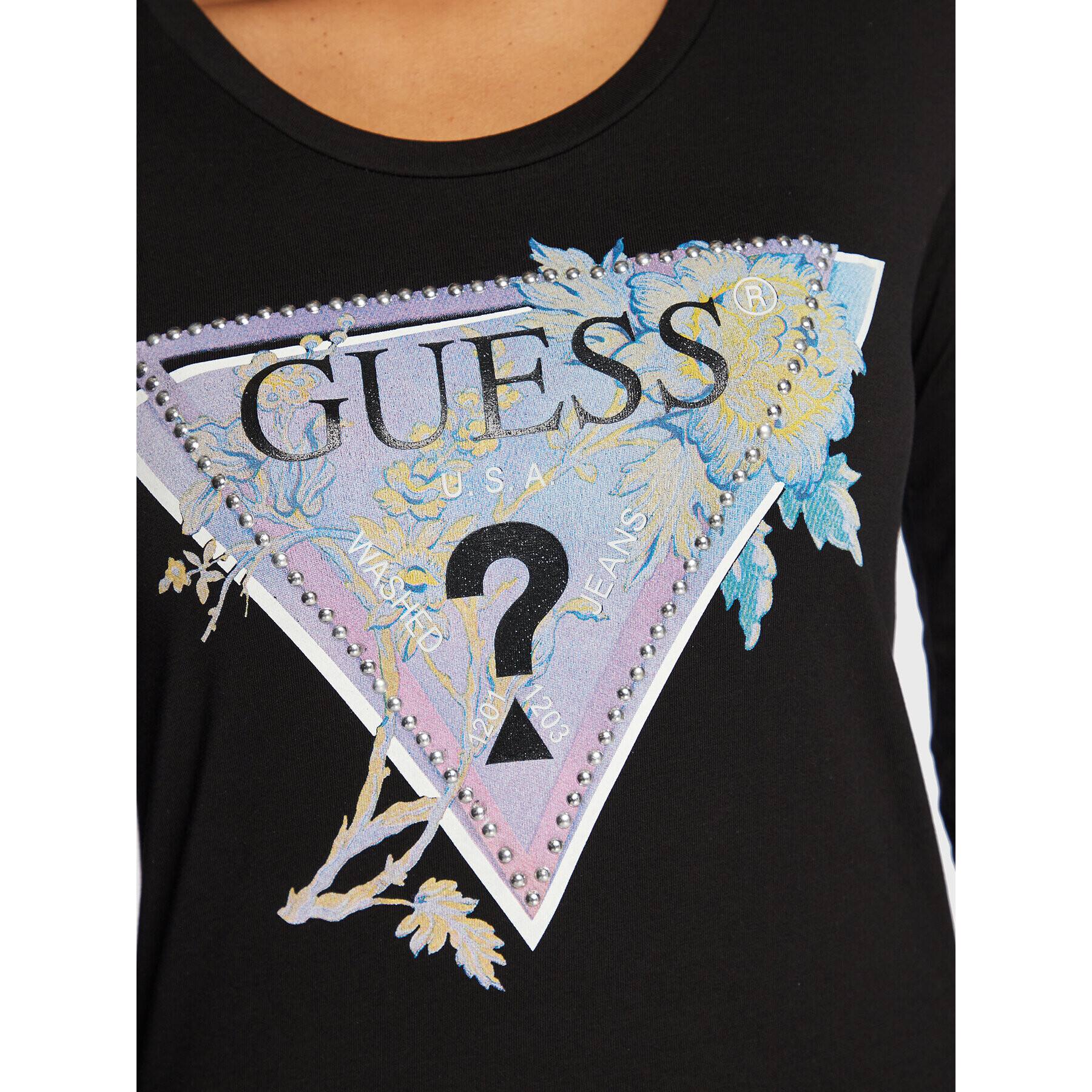 Guess Bluză W3RI48 J1314 Negru Regular Fit - Pled.ro