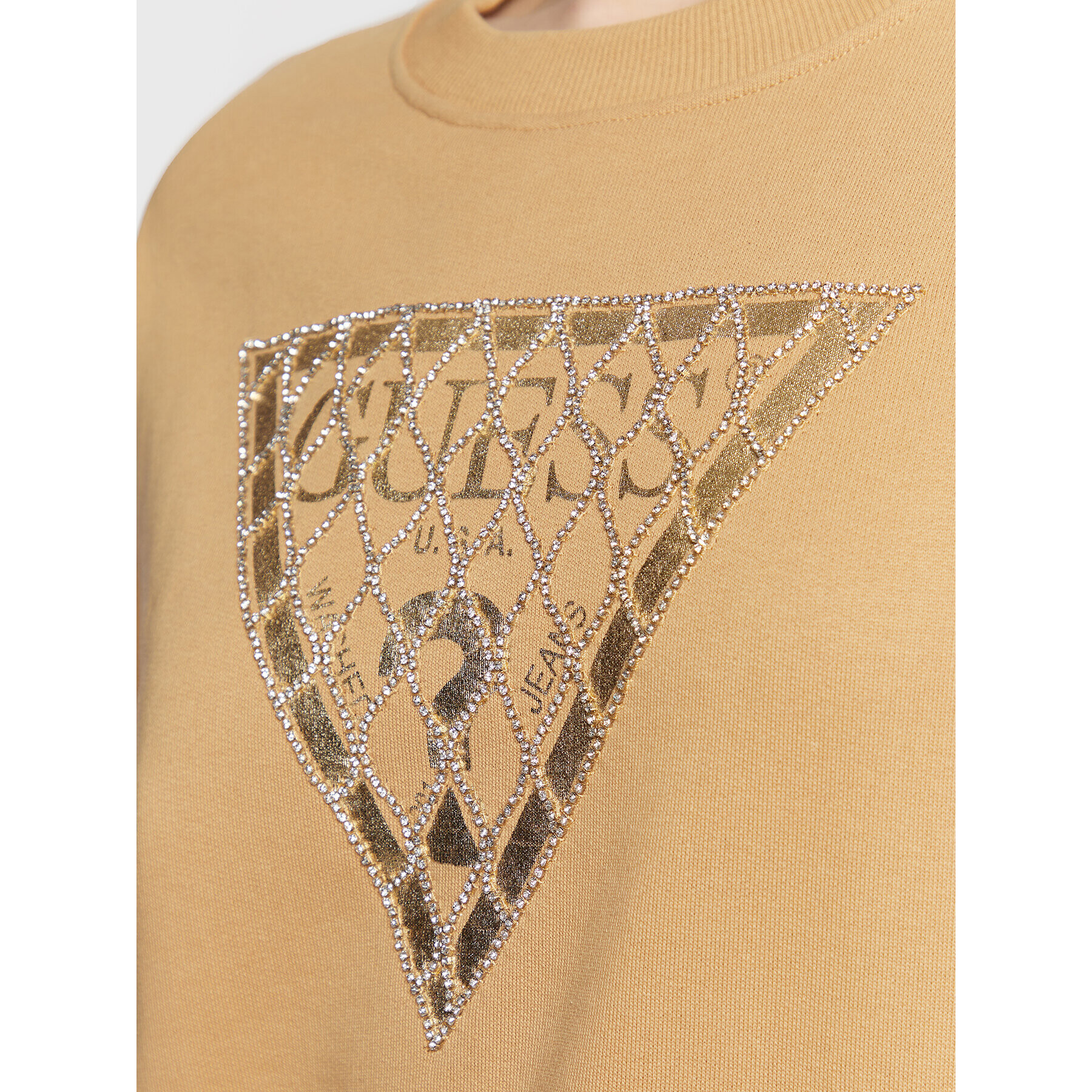 Guess Bluză W3RQ01 K4BD0 Bej Regular Fit - Pled.ro