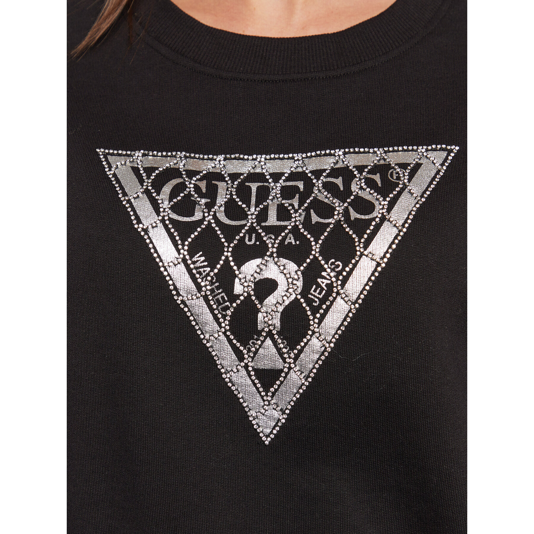 Guess Bluză W3RQ01 K4BD0 Negru Regular Fit - Pled.ro