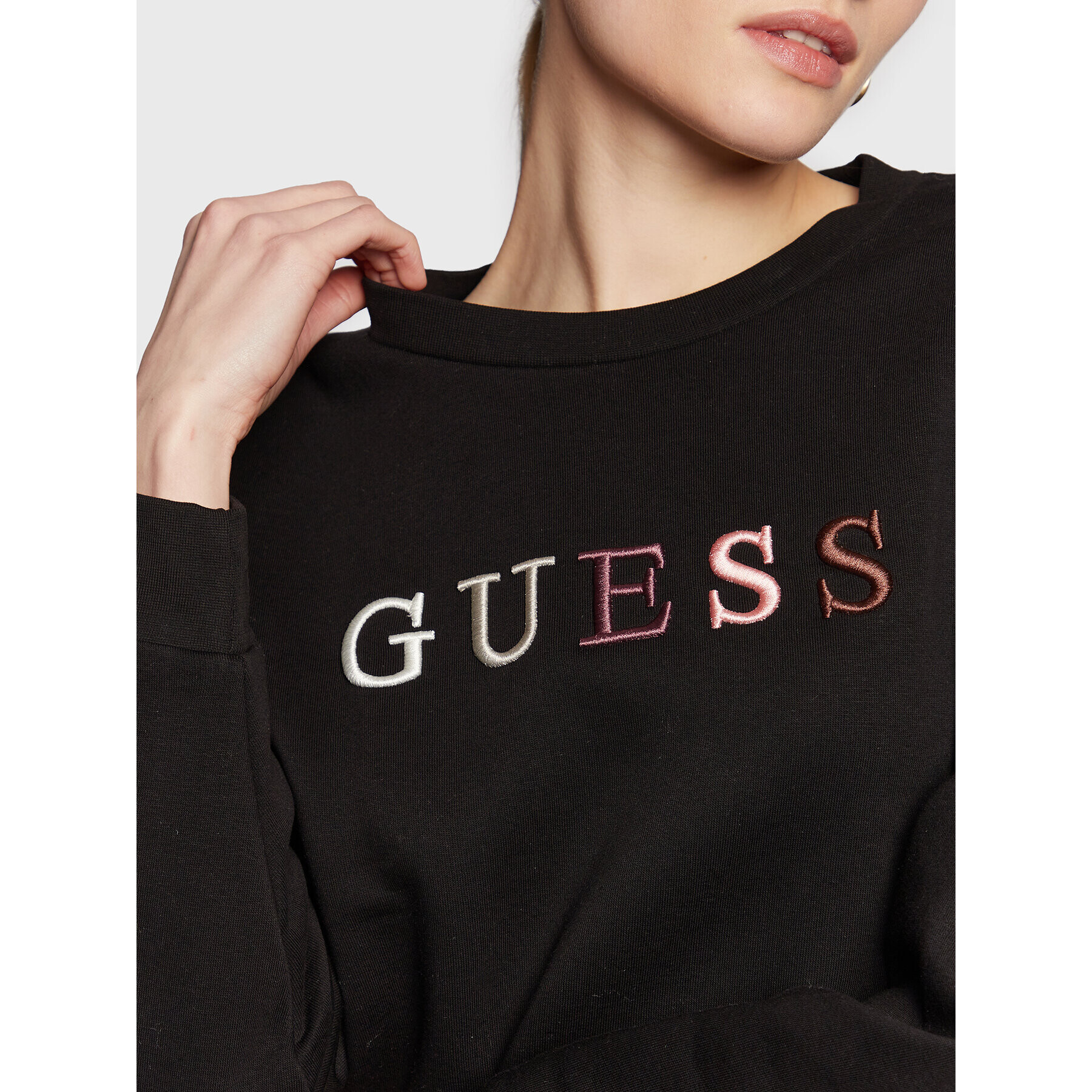 Guess Bluză W3RQ05 K9Z22 Negru Regular Fit - Pled.ro