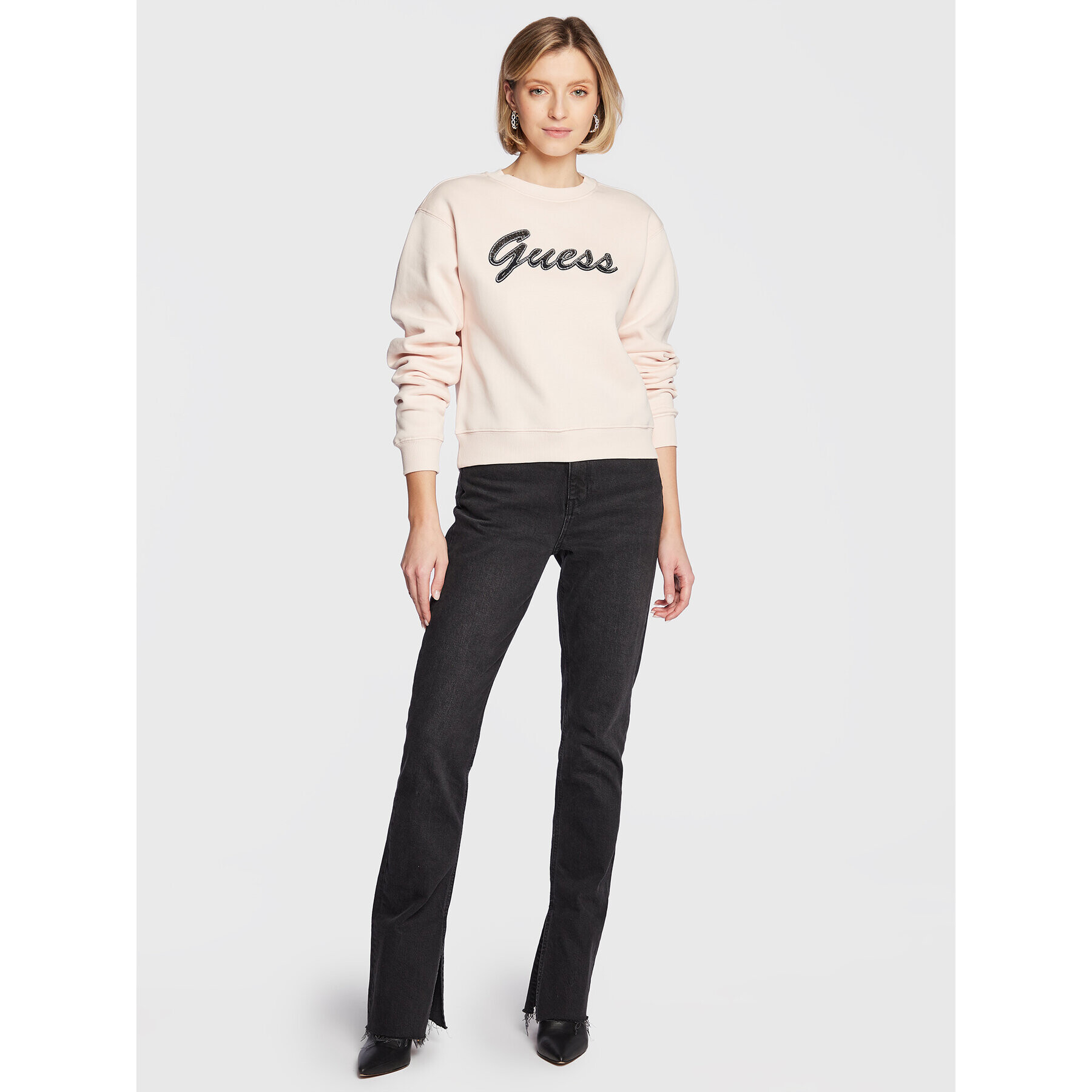 Guess Bluză W3RQ10 K9Z21 Roz Relaxed Fit - Pled.ro