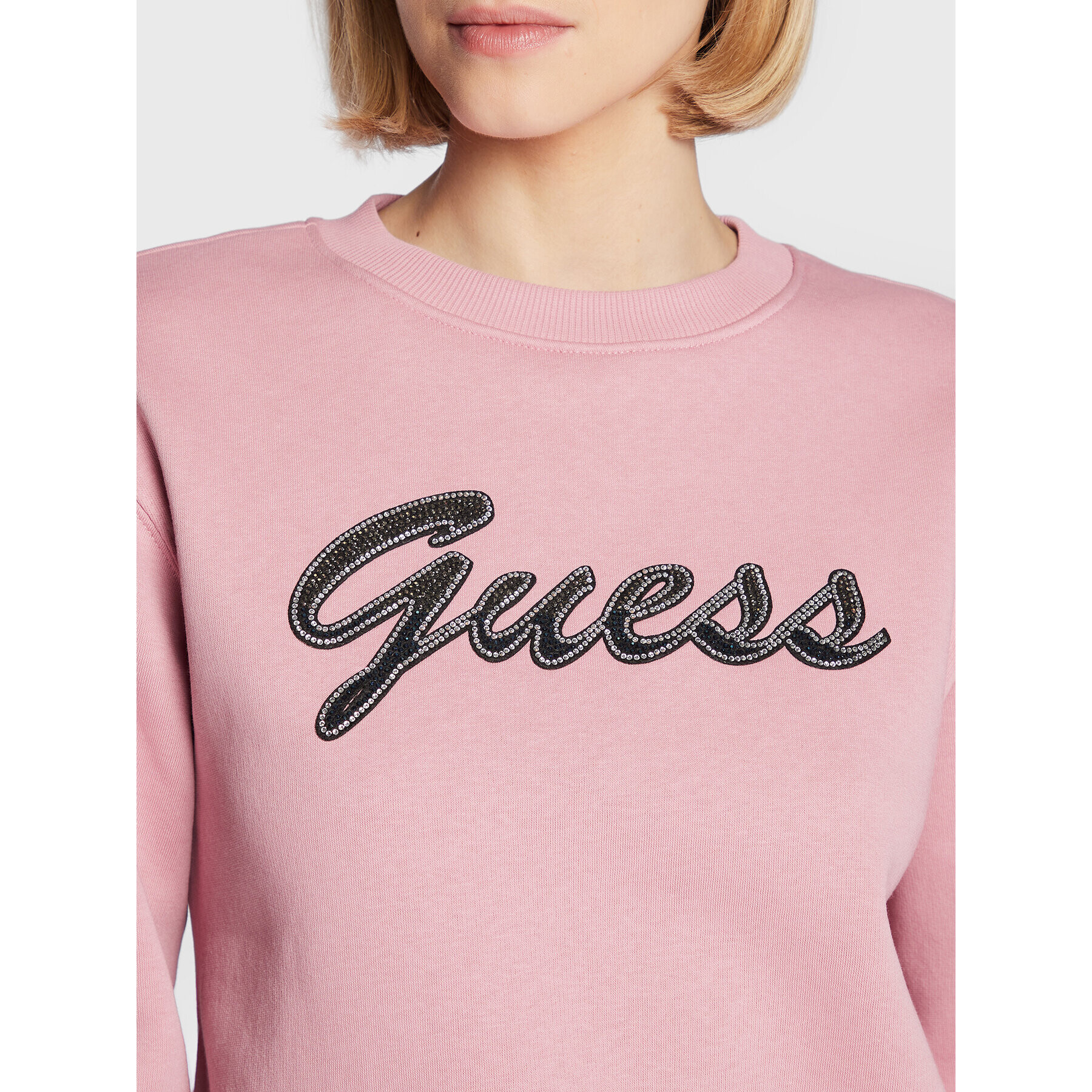 Guess Bluză W3RQ10 K9Z21 Roz Relaxed Fit - Pled.ro