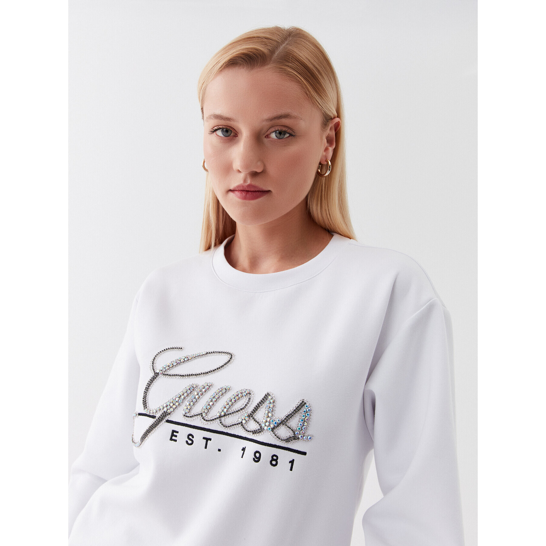 Guess Bluză W3YQ03 KB932 Alb Regular Fit - Pled.ro