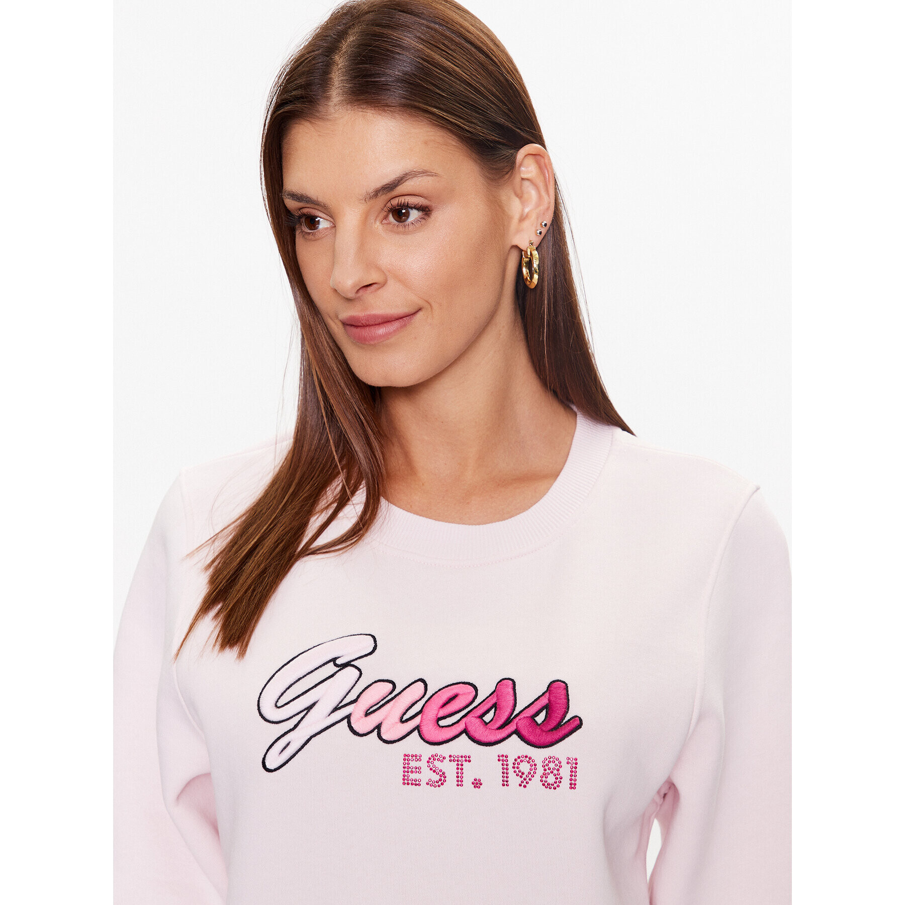 Guess Bluză W3YQ11 K9Z21 Bej Regular Fit - Pled.ro