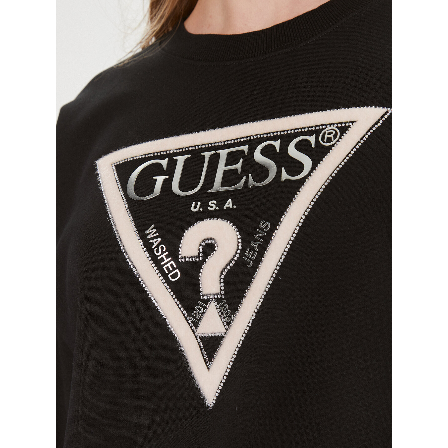 Guess Bluză W4RQ13 KC5H2 Negru Regular Fit - Pled.ro