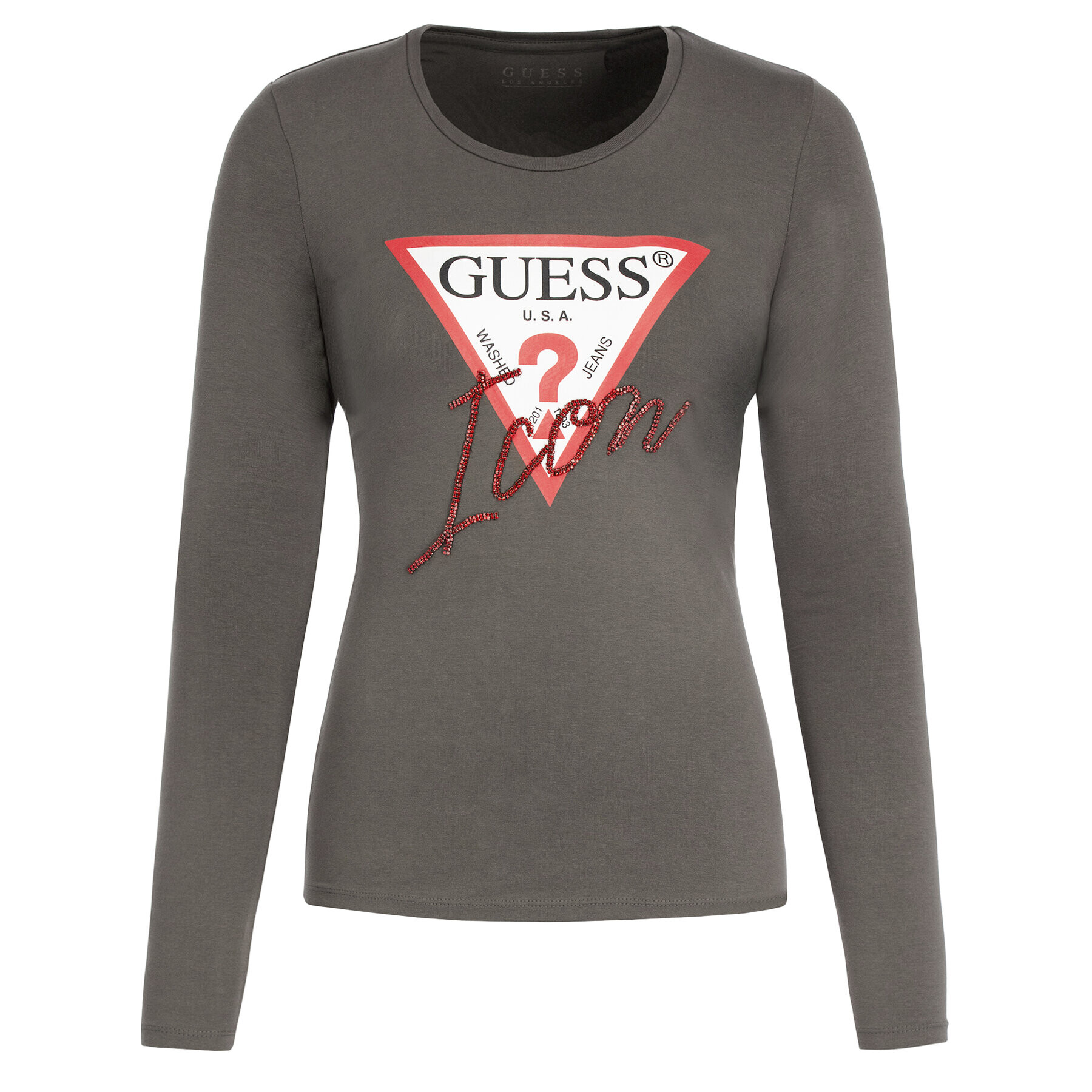 Guess Bluză W94I88 K7DE0 Verde Slim Fit - Pled.ro