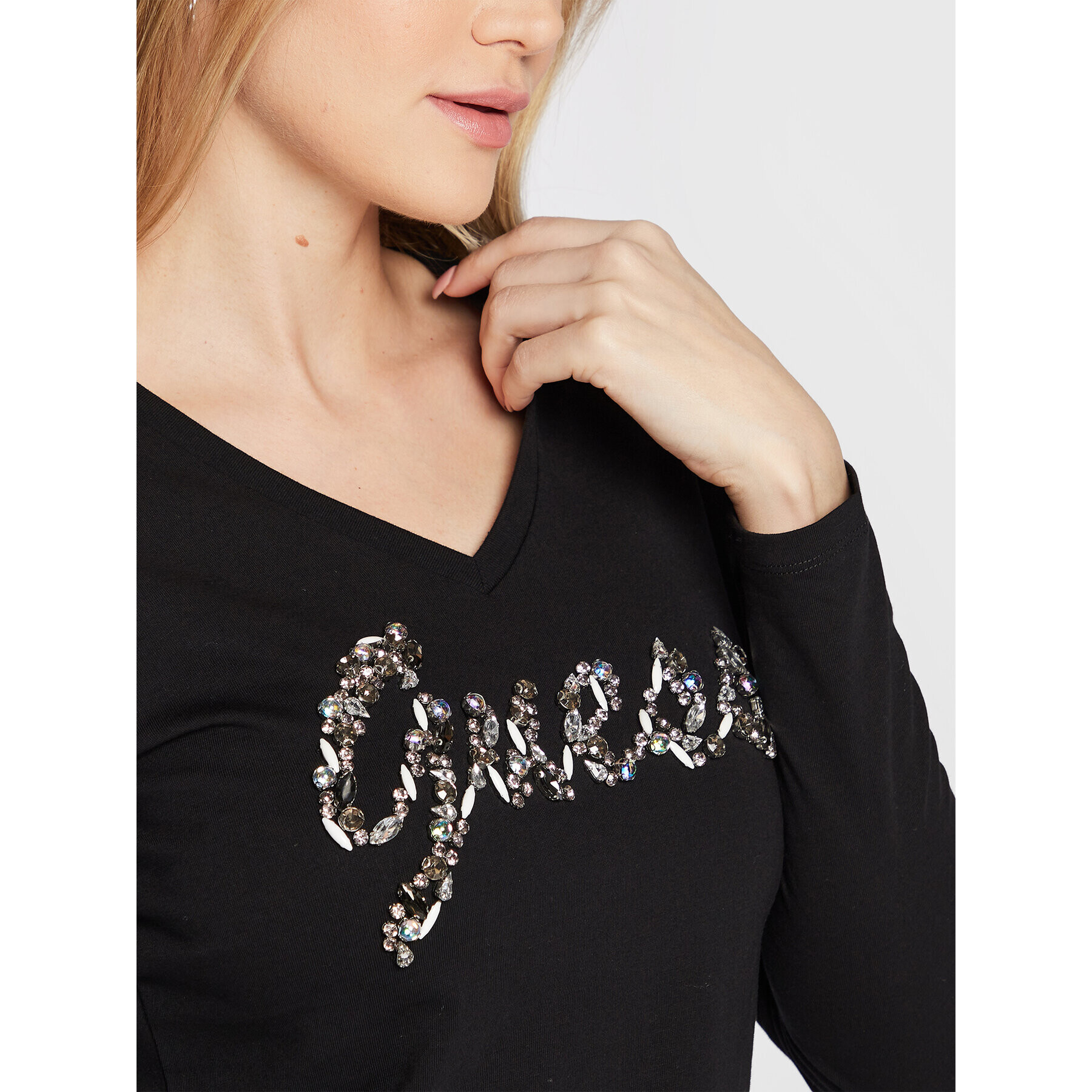 Guess Bluză Bonita W2BI21 I3Z14 Negru Slim Fit - Pled.ro