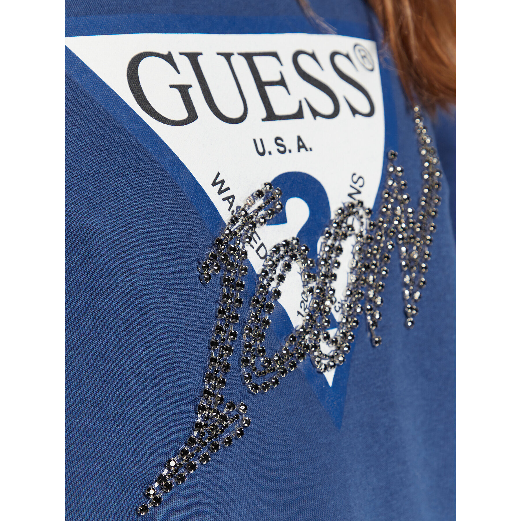 Guess Bluză Icon W2BQ18 KB683 Bleumarin Regular Fit - Pled.ro