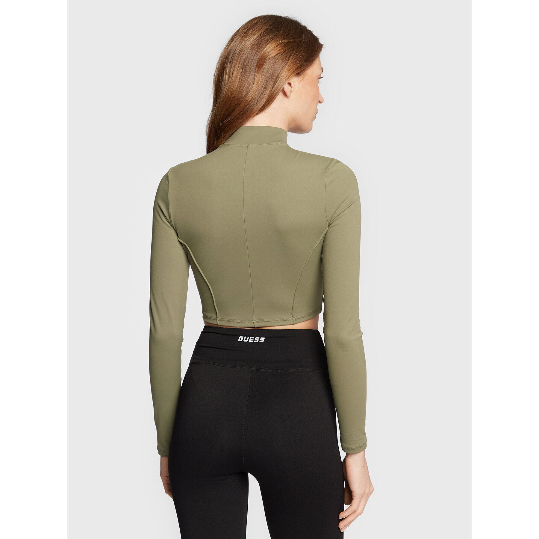 Guess Bluză V2BP04 MC04Z Verde Slim Fit - Pled.ro