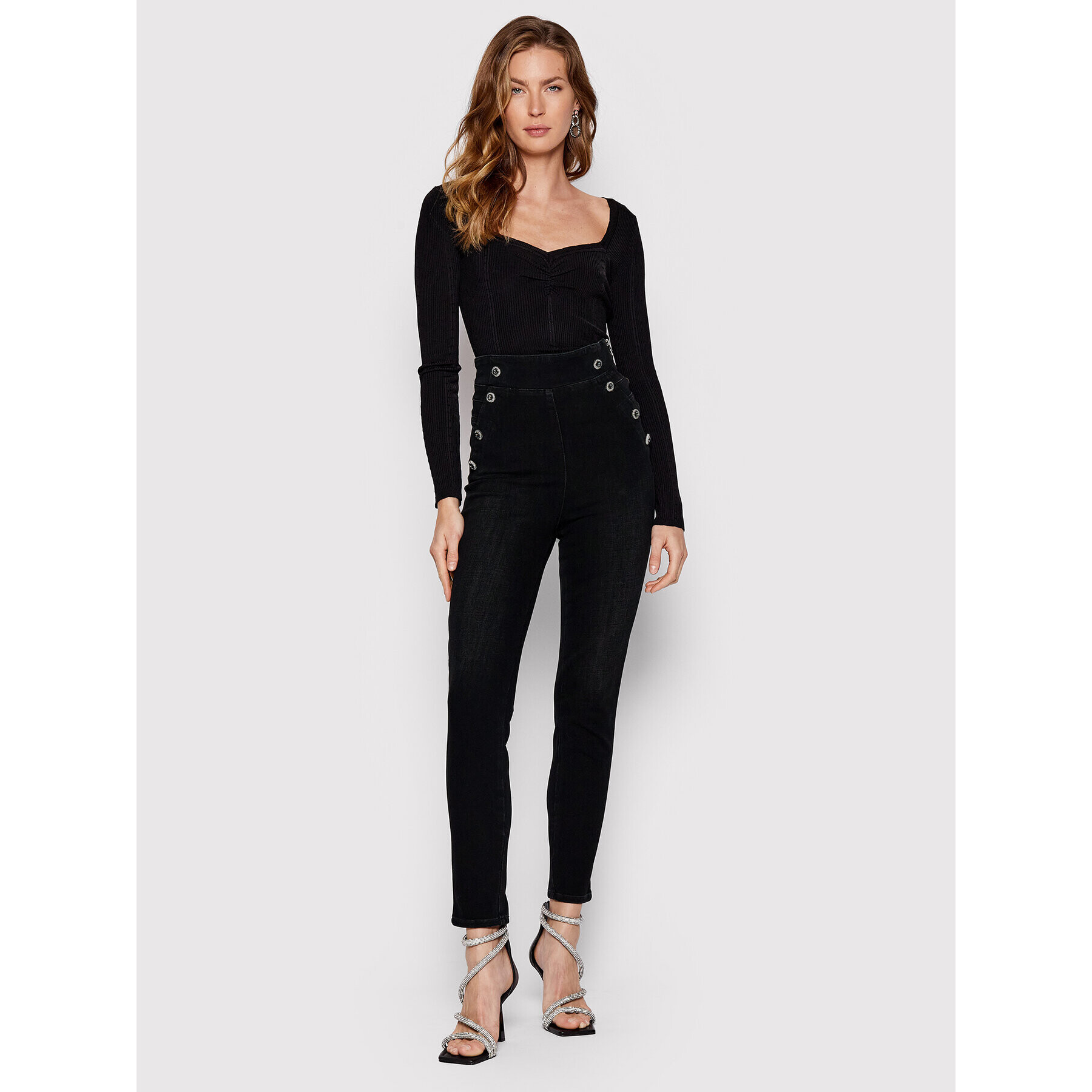 Guess Bluză W2YR12 Z30K0 Negru Slim Fit - Pled.ro