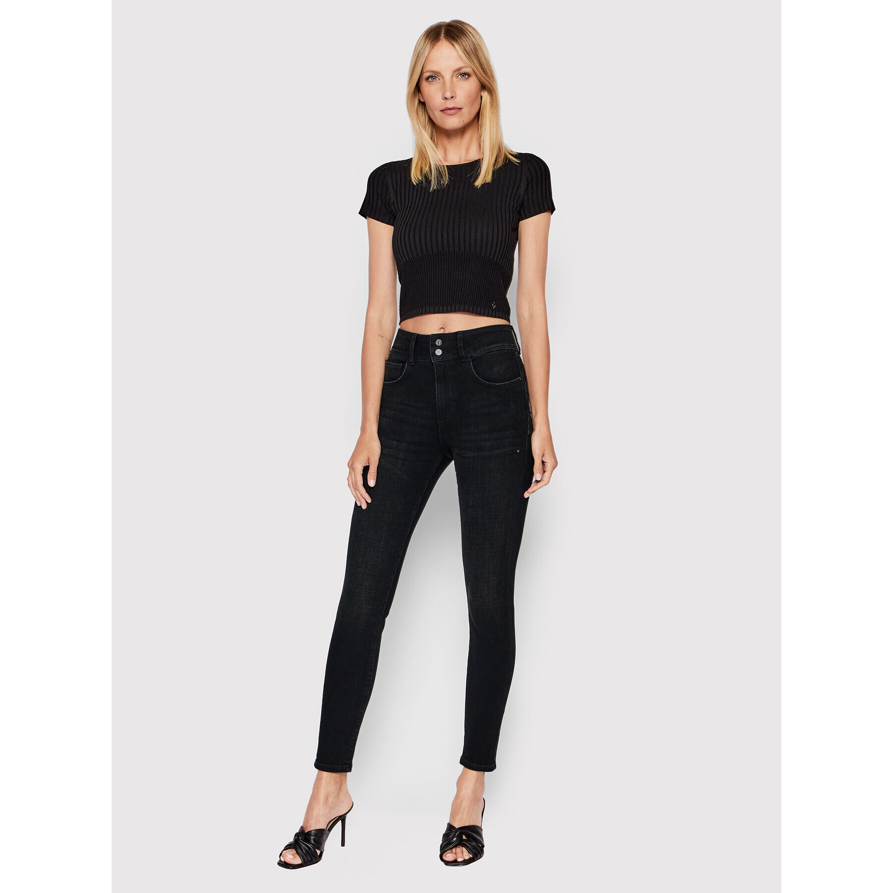 Guess Bluză W2YR42 Z2U00 Negru Slim Fit - Pled.ro