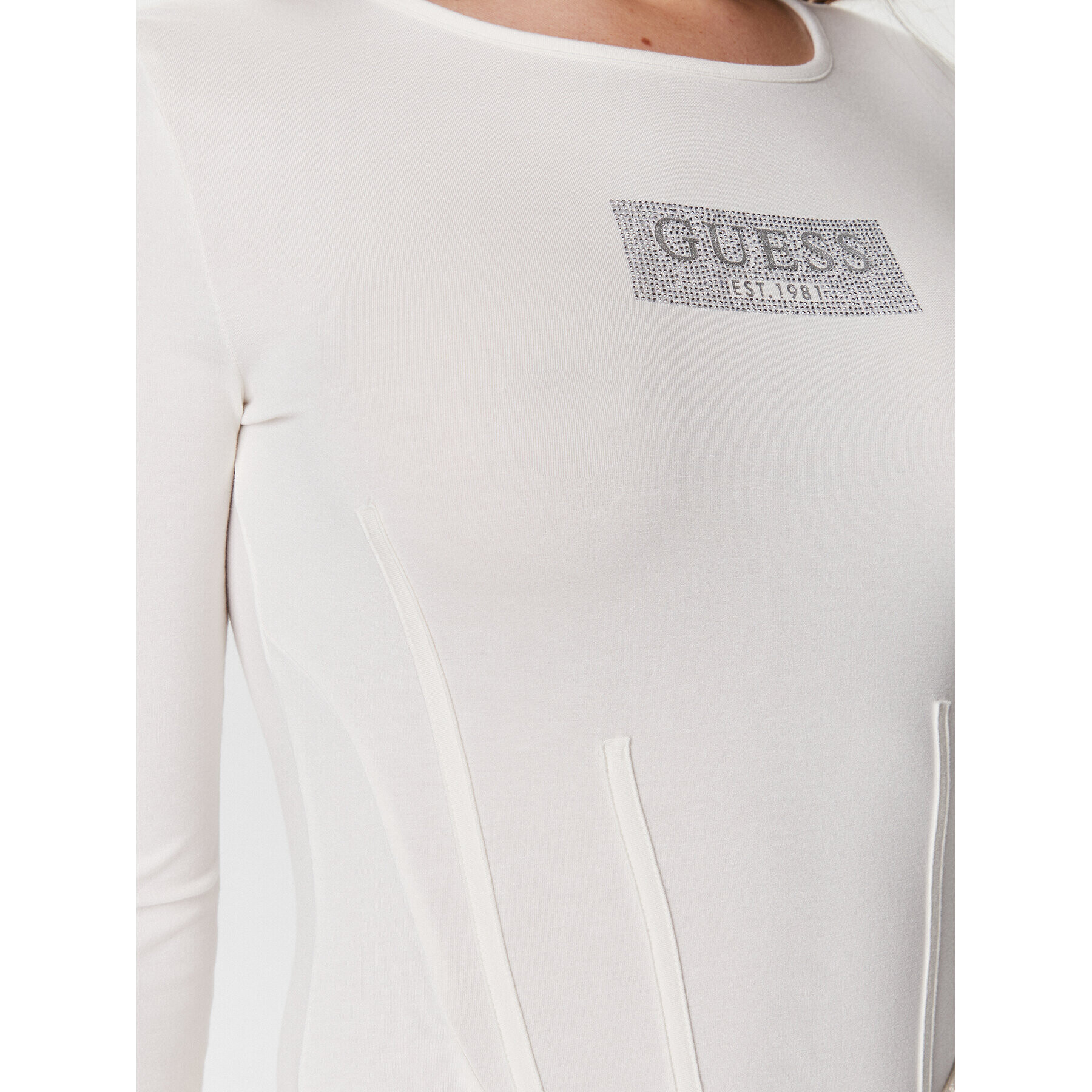 Guess Body Corset W4RP24 K68D2 Écru Slim Fit - Pled.ro