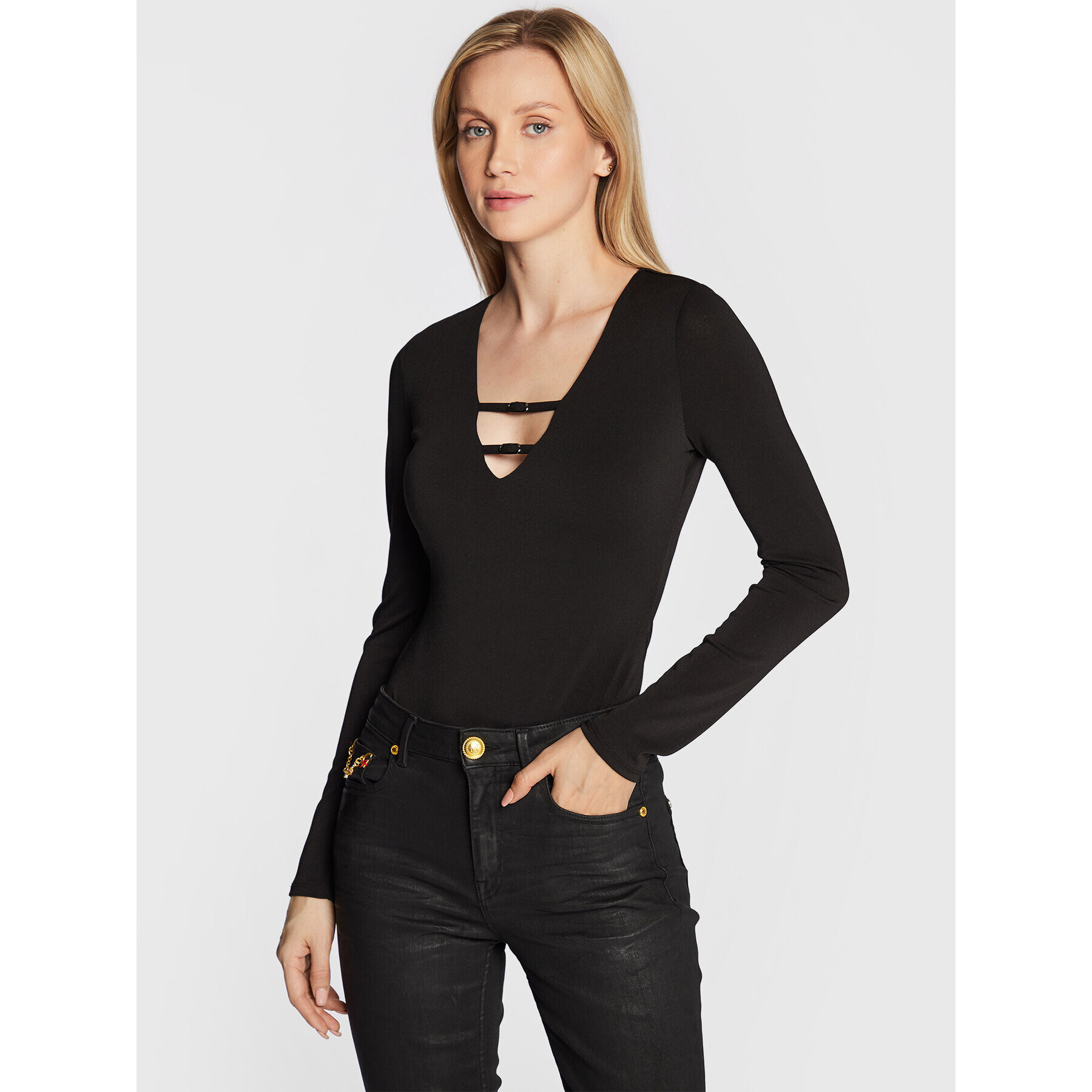 Guess Body Cut Out Kamren W2BP64 KBEL2 Negru Slim Fit - Pled.ro