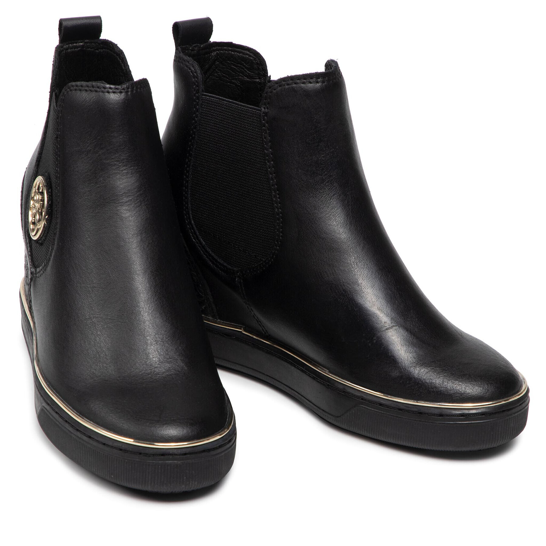 Guess Botine Freda FLFRE3 LEA12 Negru - Pled.ro