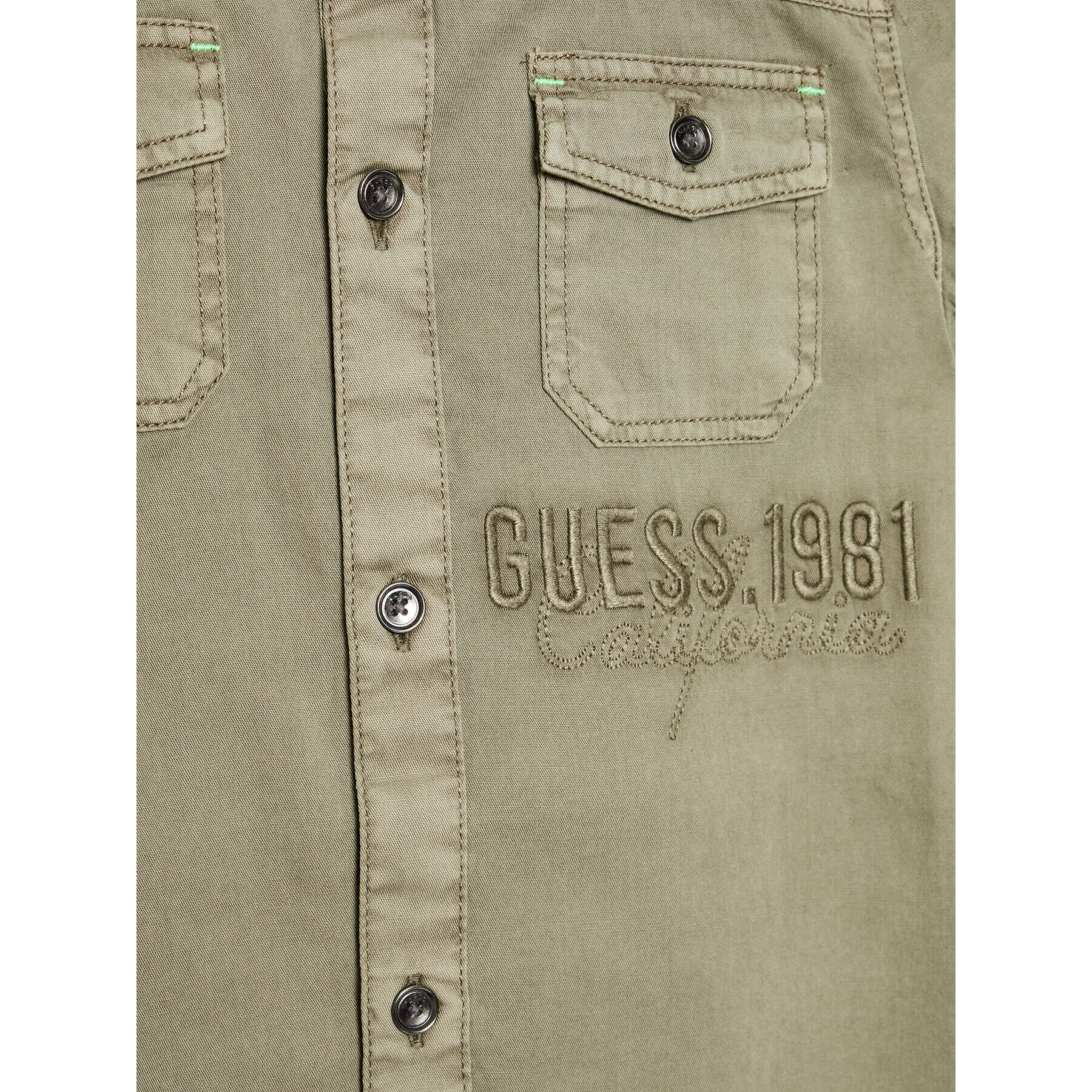 Guess Cămașă L2GH06 WBHD0 Verde Regular Fit - Pled.ro