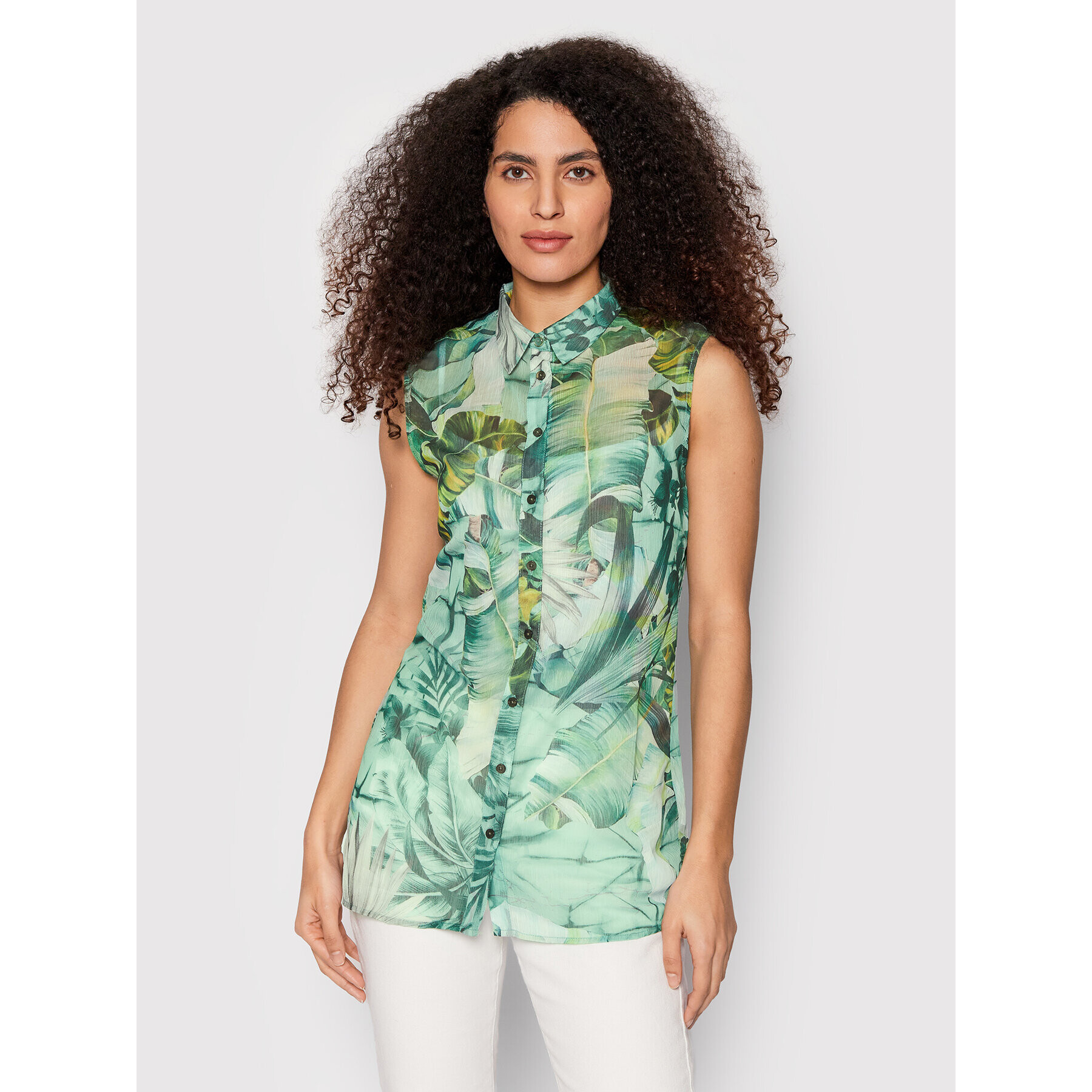 Guess Cămașă Camicia W2GH52 WEL02 Verde Regular Fit - Pled.ro