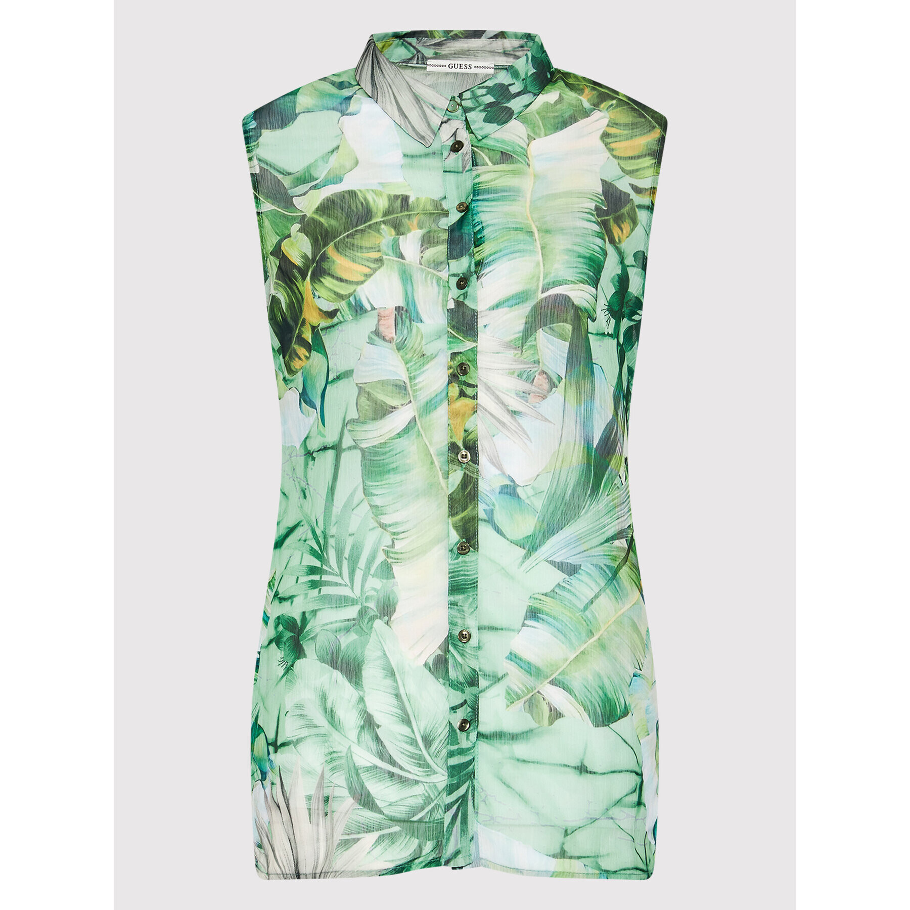 Guess Cămașă Camicia W2GH52 WEL02 Verde Regular Fit - Pled.ro