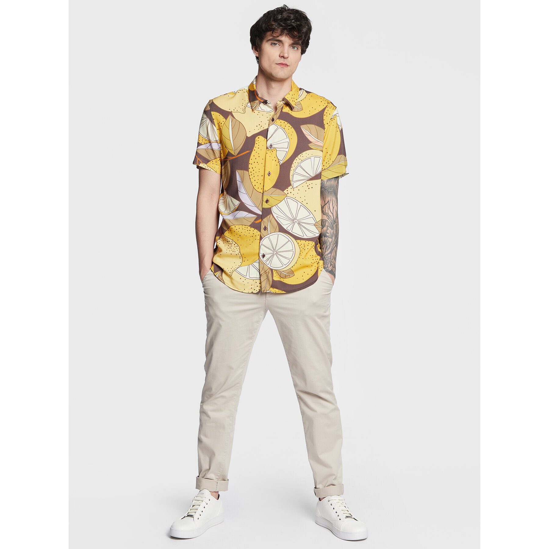 Guess Cămașă Lemon M3GH53 WD4Z2 Colorat Slim Fit - Pled.ro