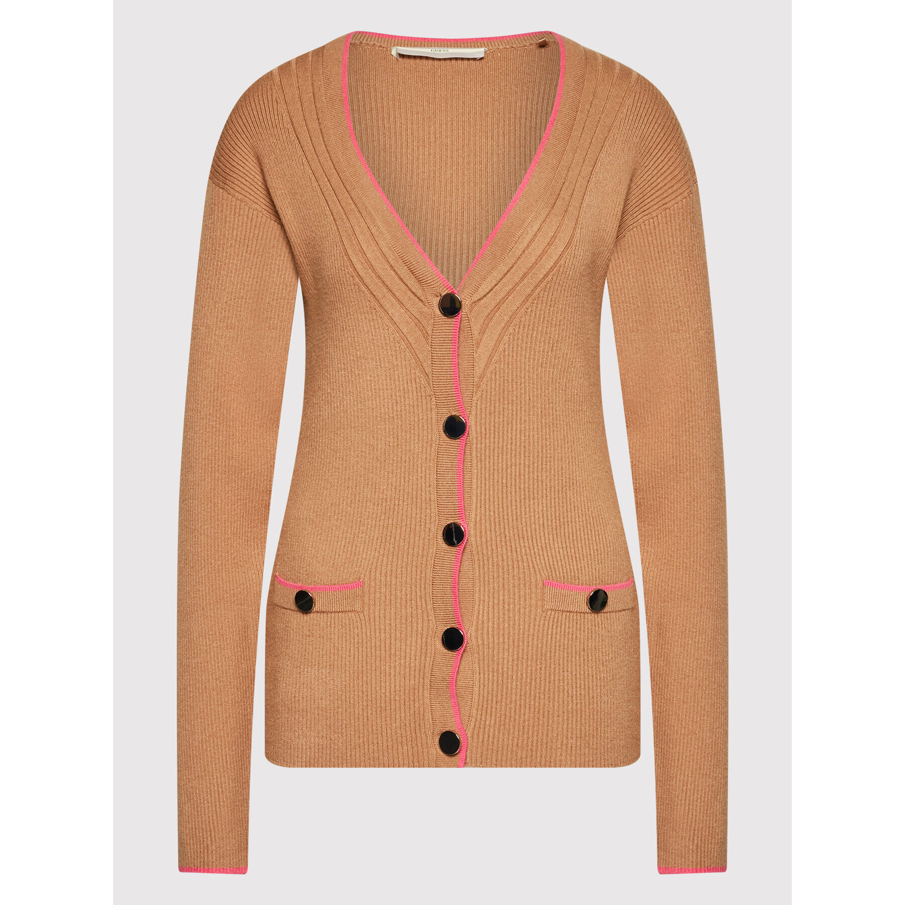 Guess Cardigan Erica Cardi W1BR22 Z2V40 Bej Slim Fit - Pled.ro