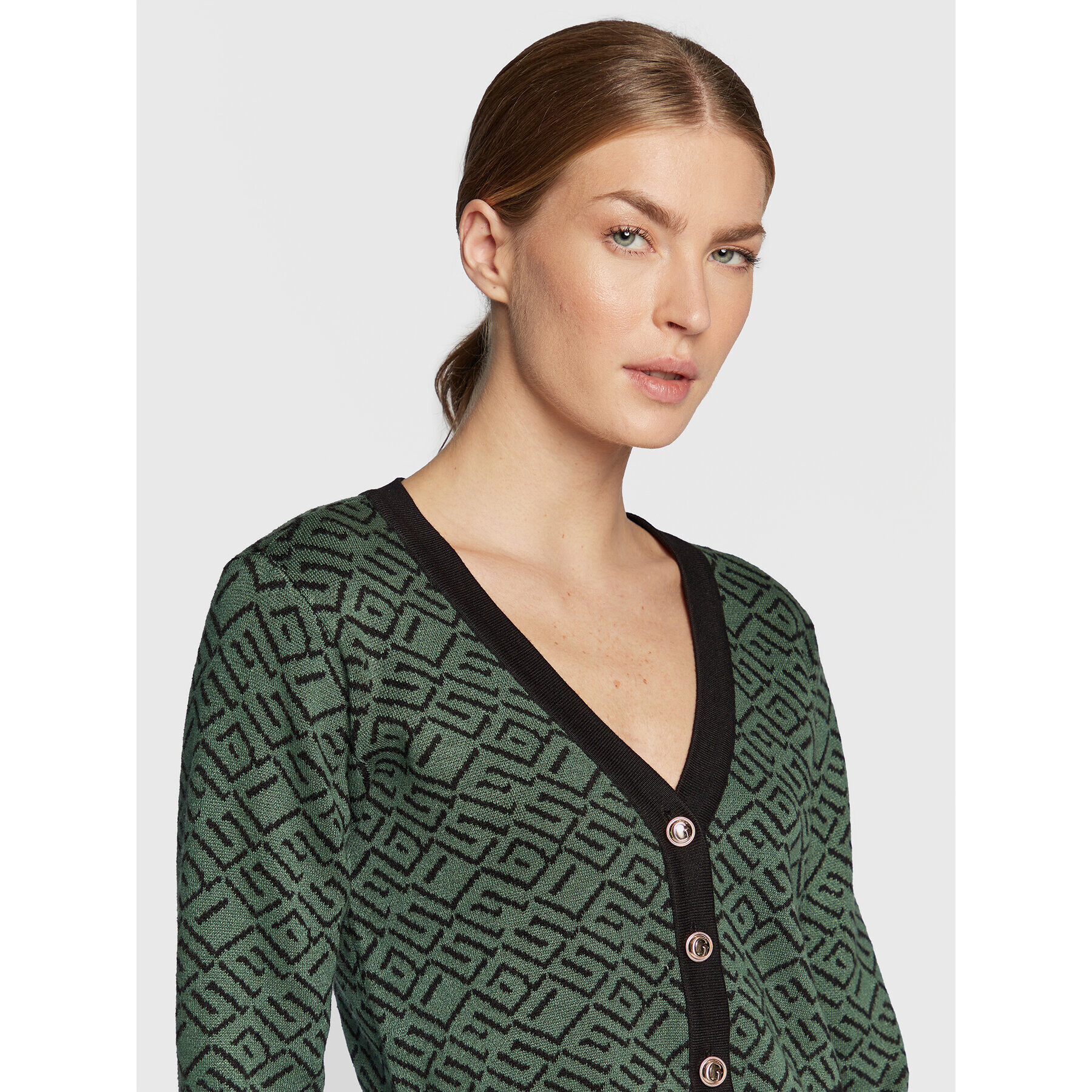 Guess Cardigan Posie W2BR55 Z2YK2 Verde Regular Fit - Pled.ro