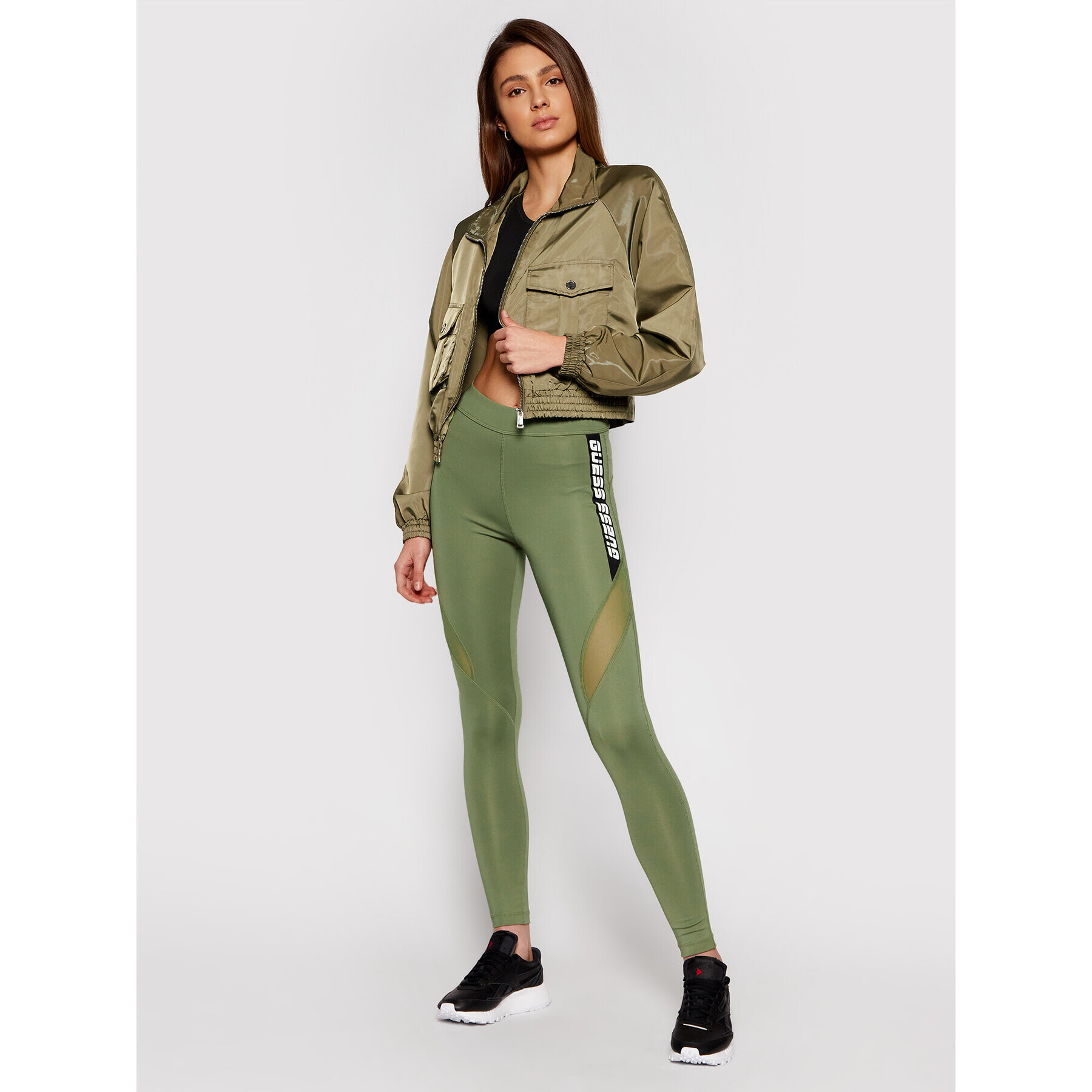 Guess Colanți Angelica O1GA54 MC03W Verde Slim Fit - Pled.ro