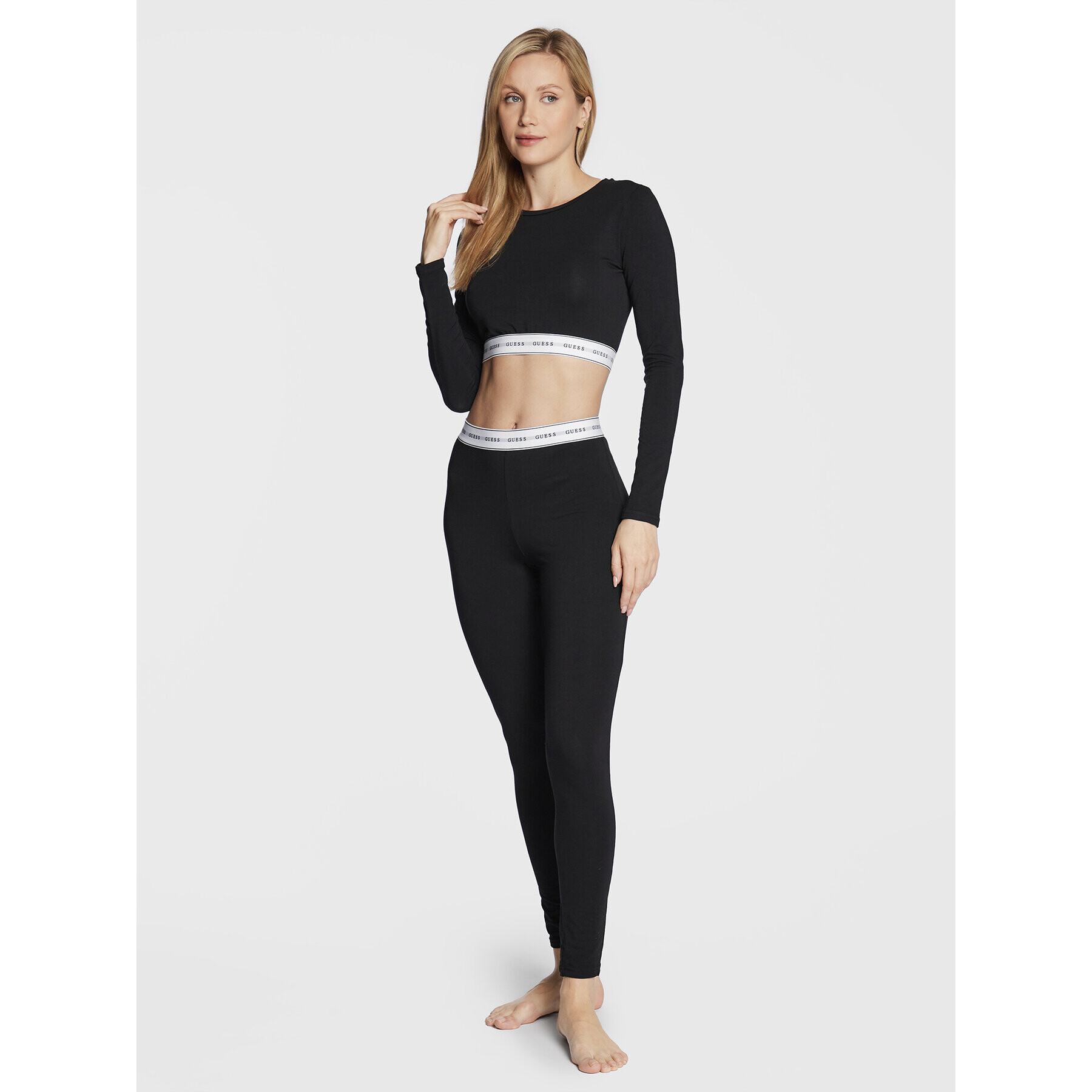 Guess Colanți Carrie O2BB00 KBBU1 Negru Slim Fit - Pled.ro