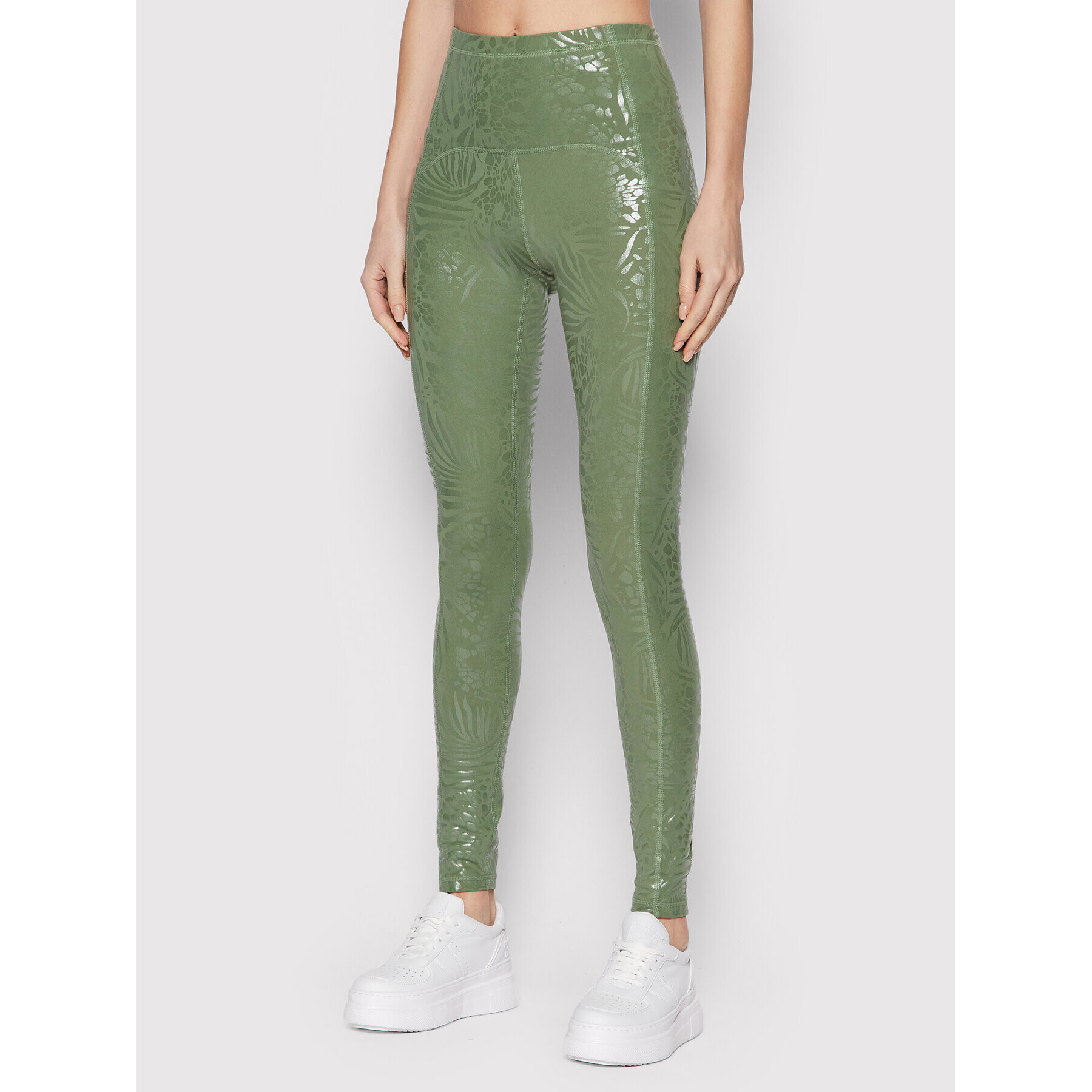 Guess Colanți V2GB04 MC04X Verde Slim Fit - Pled.ro