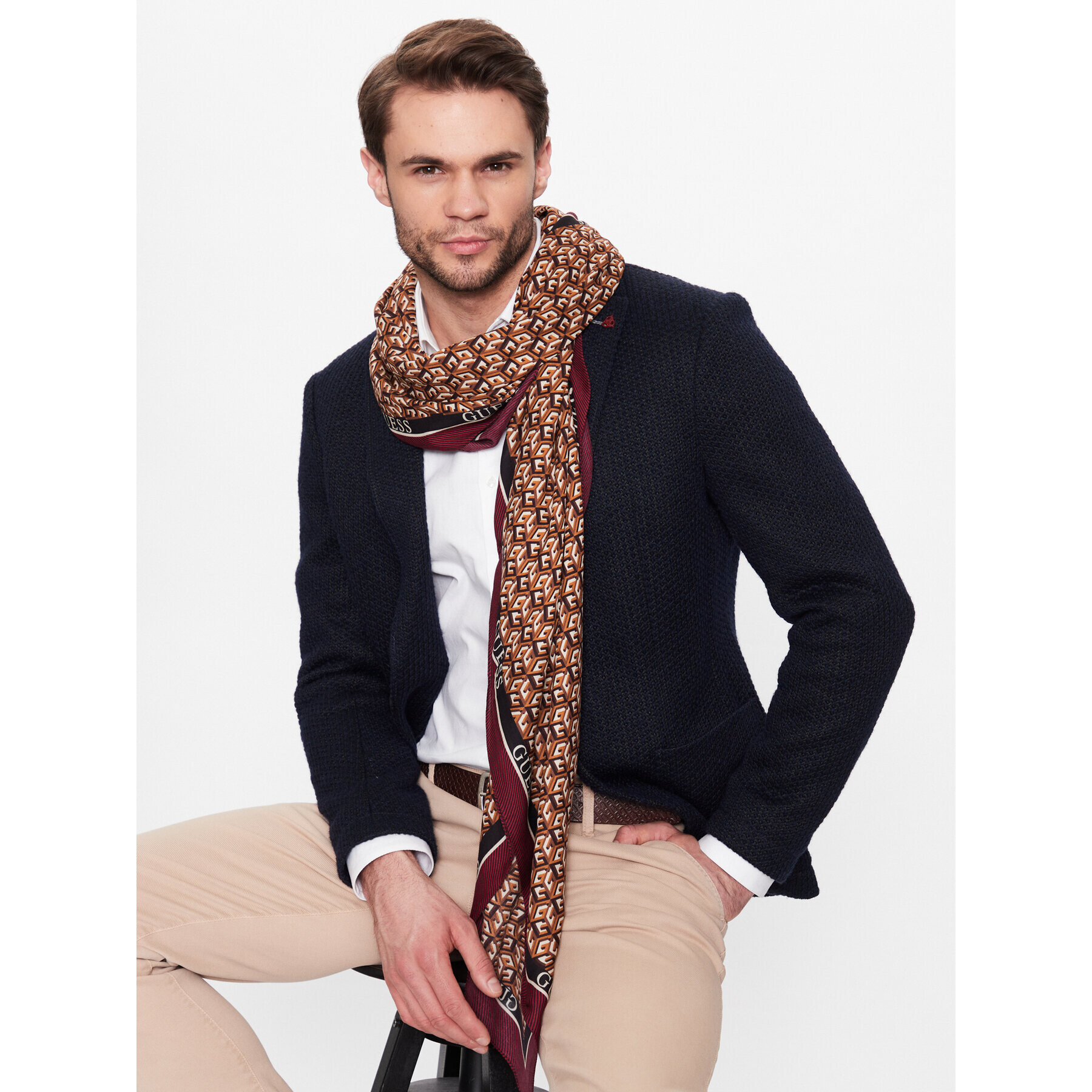 Guess Eșarfă Not Coordinated Scarves AM9080 VIS03 Maro - Pled.ro