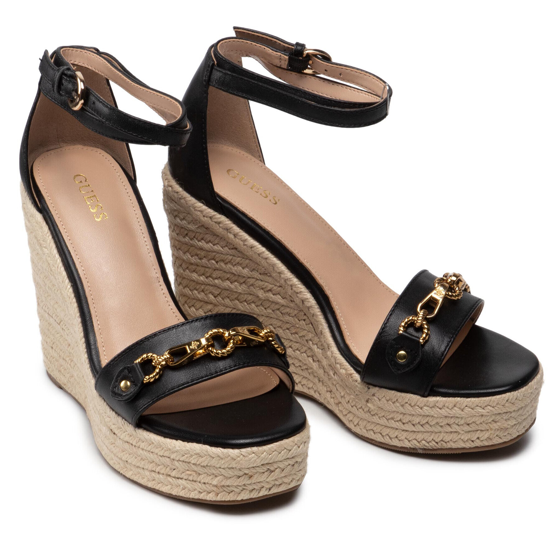 Guess Espadrile Wendy FL6WEN LEA03 Negru - Pled.ro