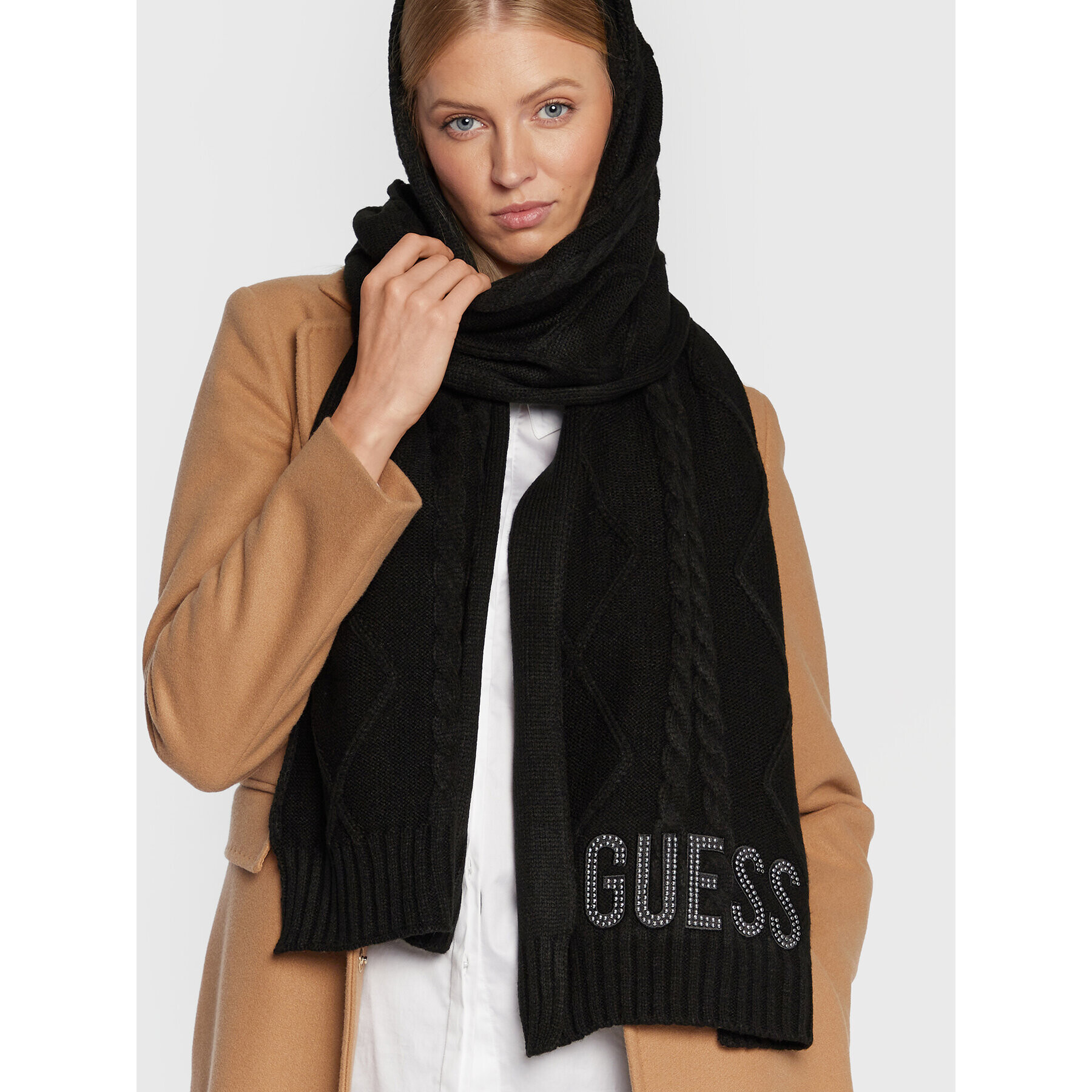 Guess Fular W2BZ16 Z3360 Negru - Pled.ro