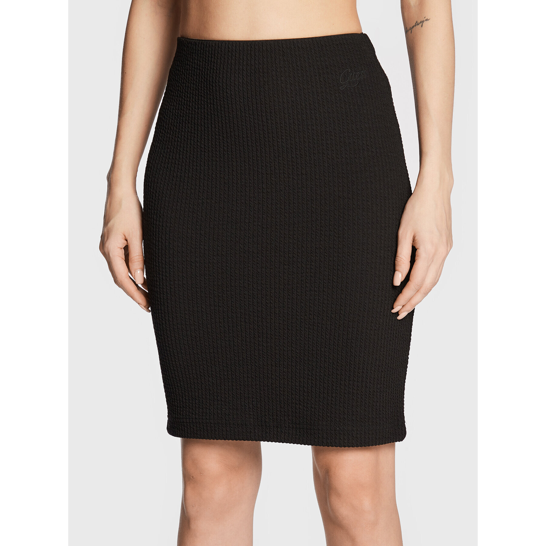 Guess Fustă tip creion Gaelle W2YD16 KB7E2 Negru Slim Fit - Pled.ro