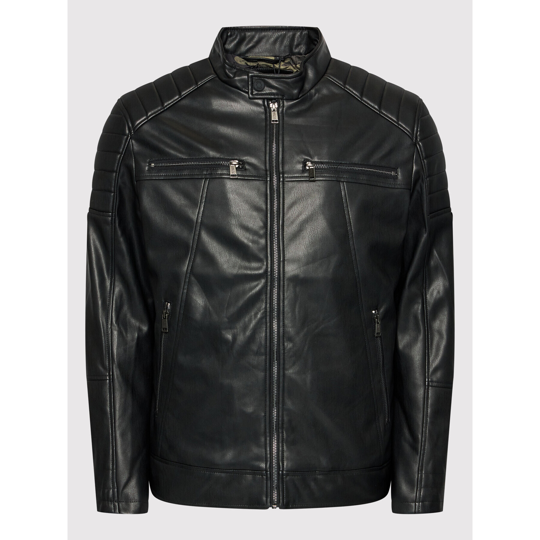 Guess Geacă din imitație de piele Motorcycle M2RL04 WE480 Negru Regular Fit - Pled.ro