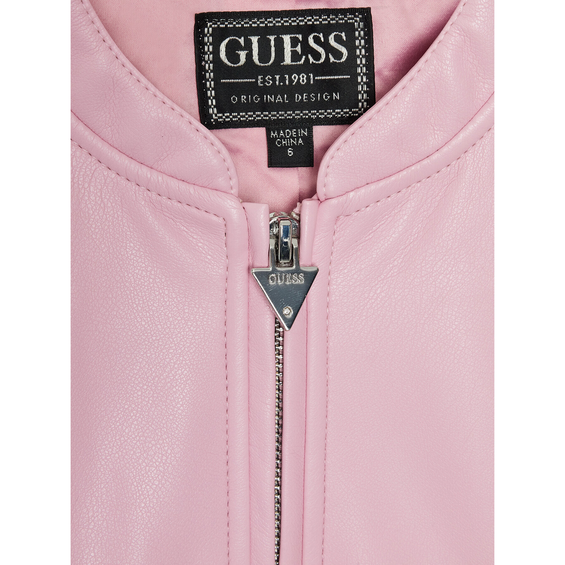 Guess Geacă din imitație de piele J3RL17 WE8D0 Roz Regular Fit - Pled.ro