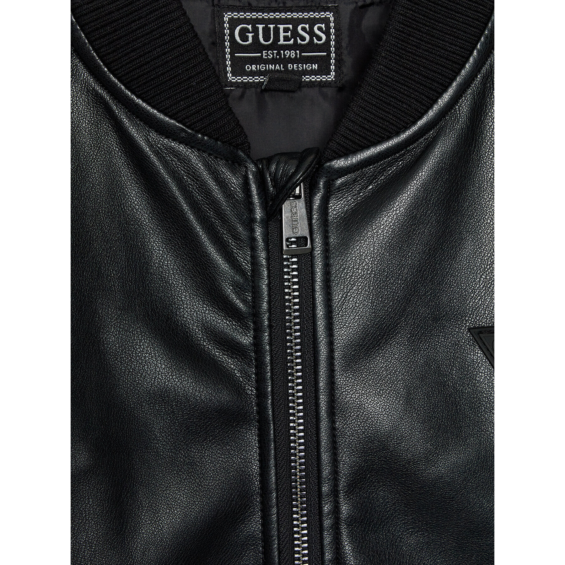 Guess Geacă din imitație de piele L3RL04 WE8D0 Negru Regular Fit - Pled.ro