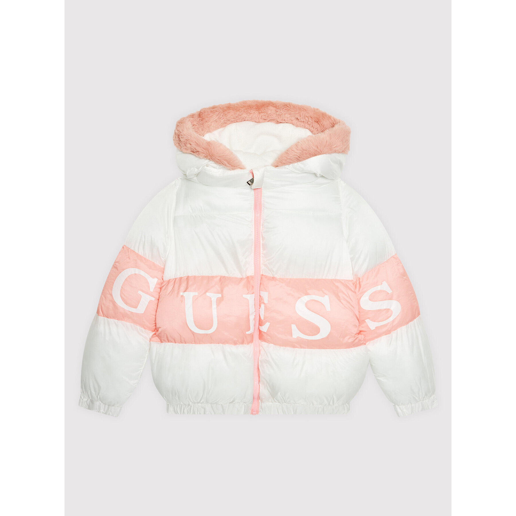 Guess Geacă din puf H1BT00 WE8Z0 Alb Regular Fit - Pled.ro