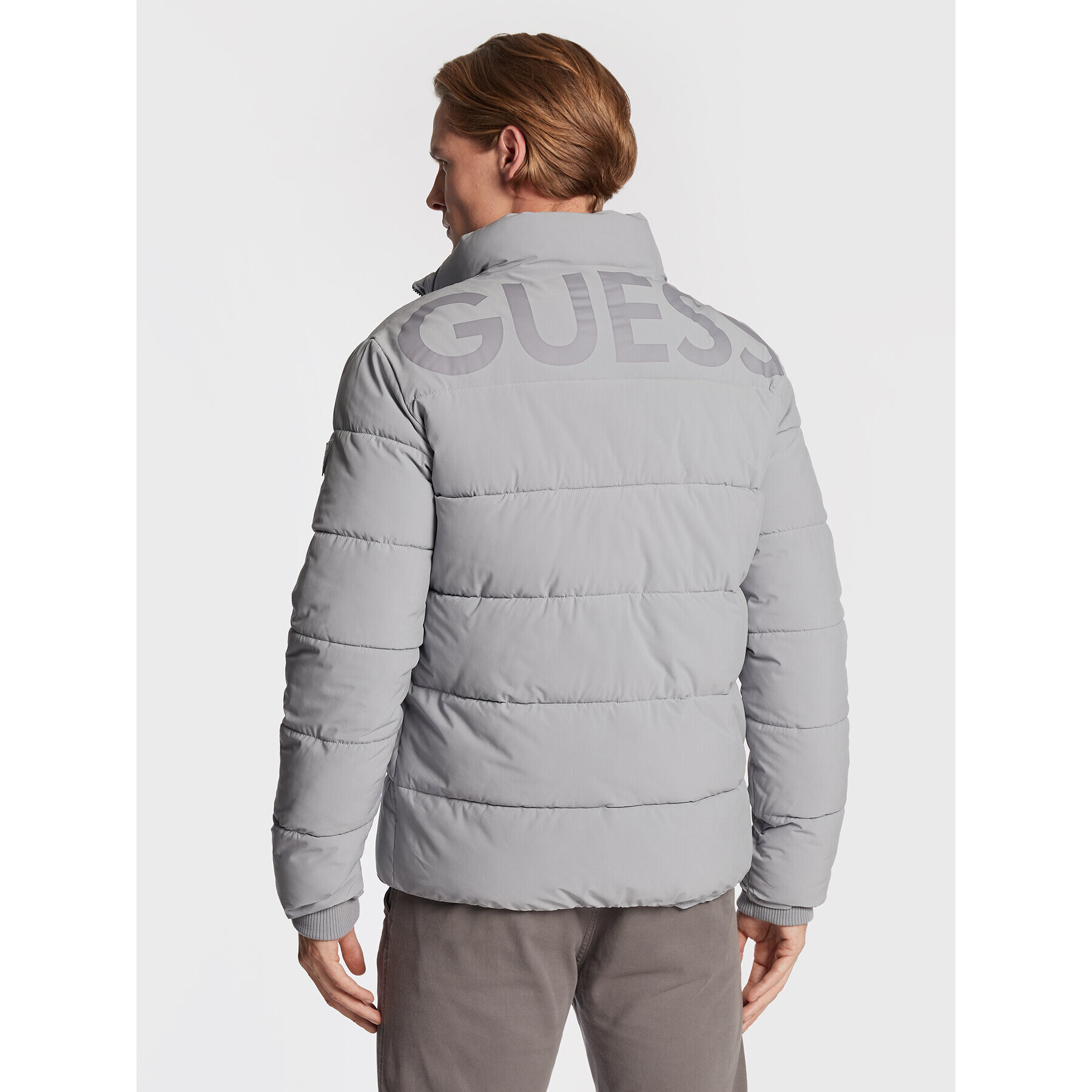 Guess Geacă din puf M2BL17 WEYX2 Gri Regular Fit - Pled.ro