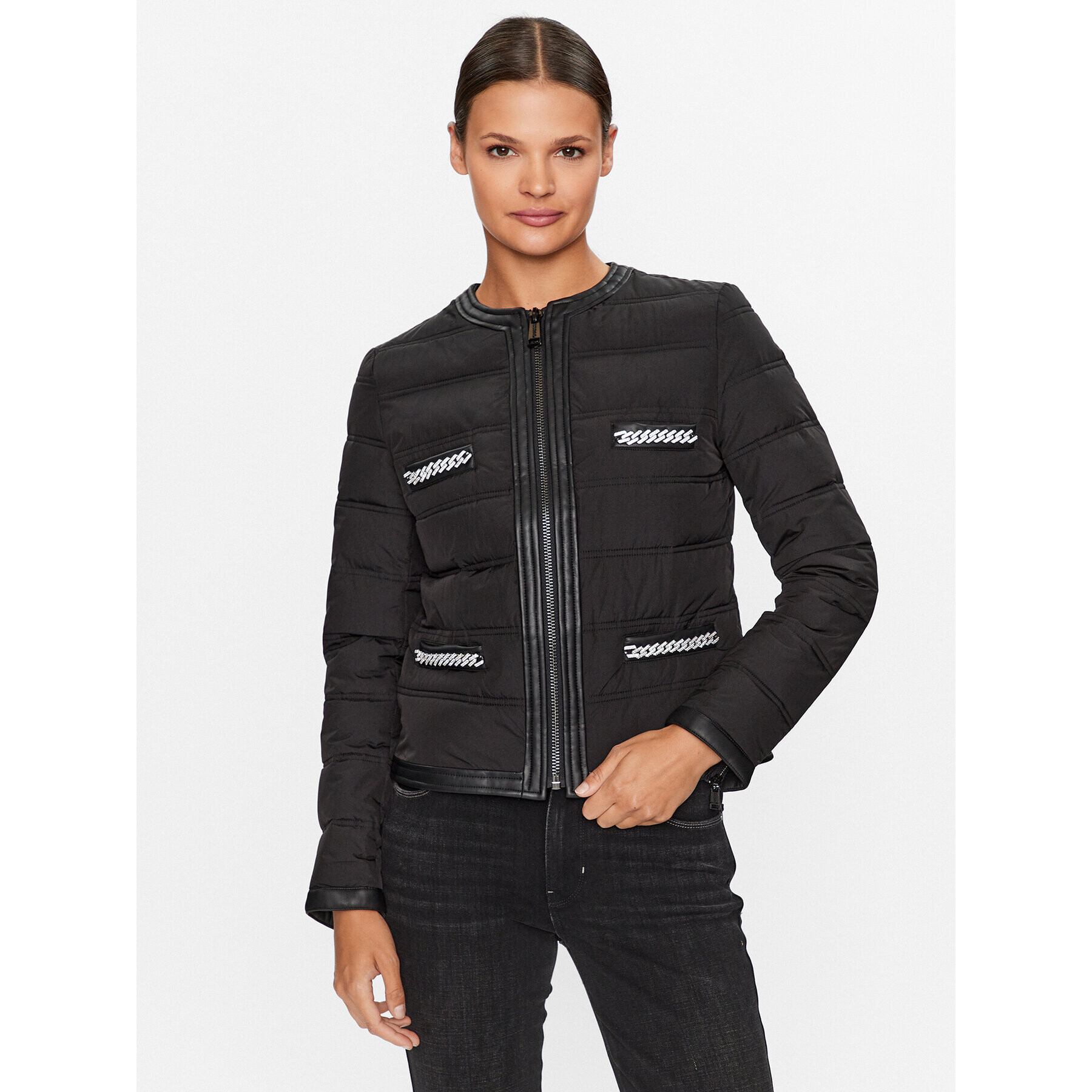 Guess Geacă din puf W3YL11 WFIX0 Negru Regular Fit - Pled.ro