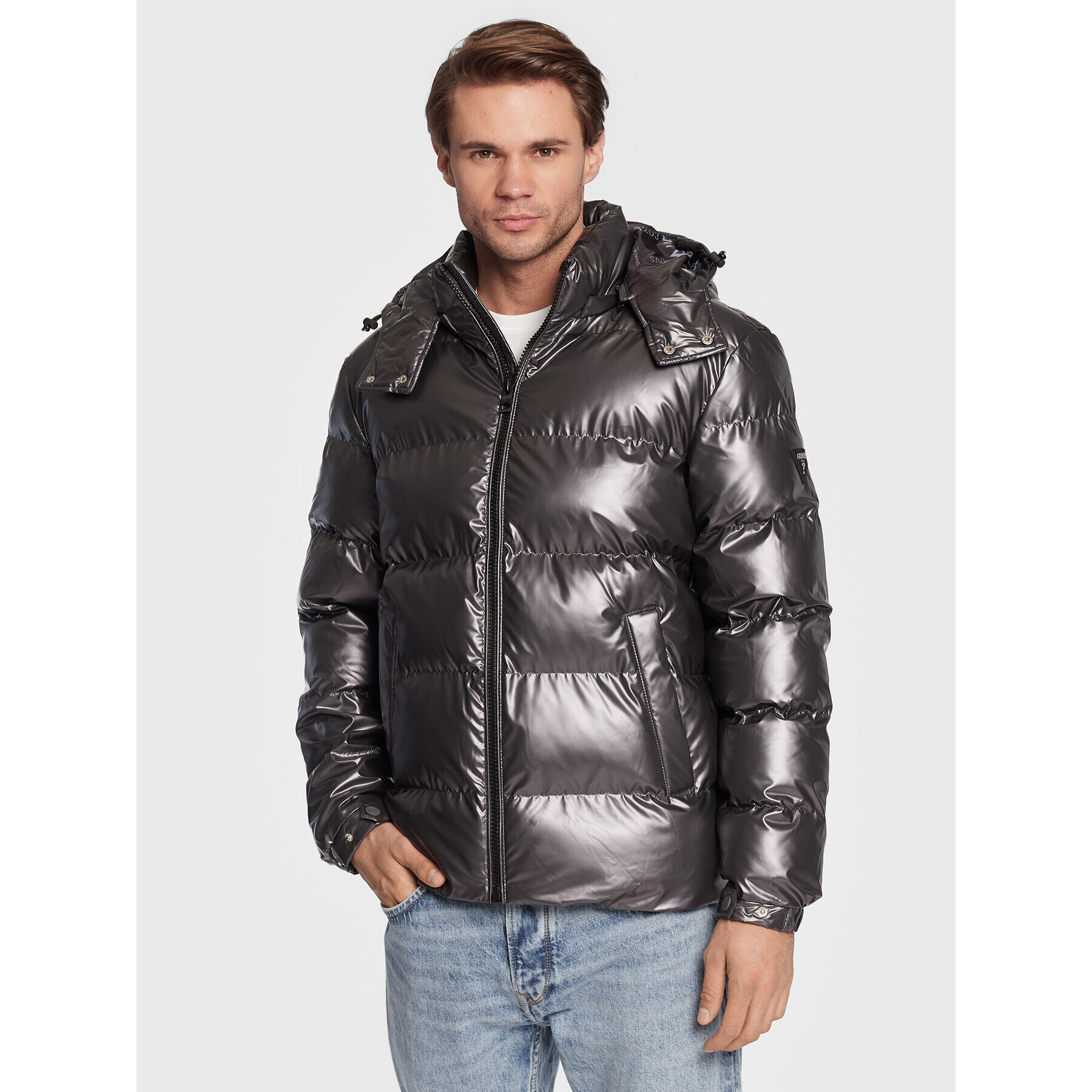 Guess Geacă din puf Puffer M2BL42 WEZH0 Negru Regular Fit - Pled.ro