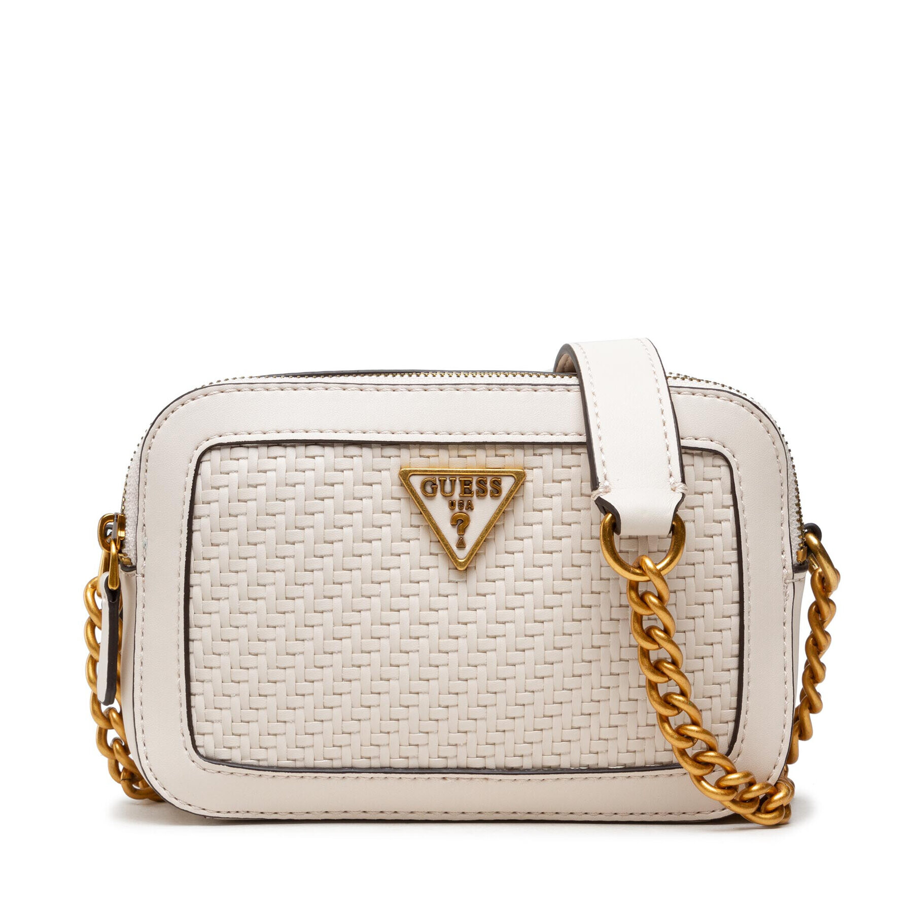 Guess Geantă Hassie Crossbody Camera HWVB83 97140 Bej - Pled.ro