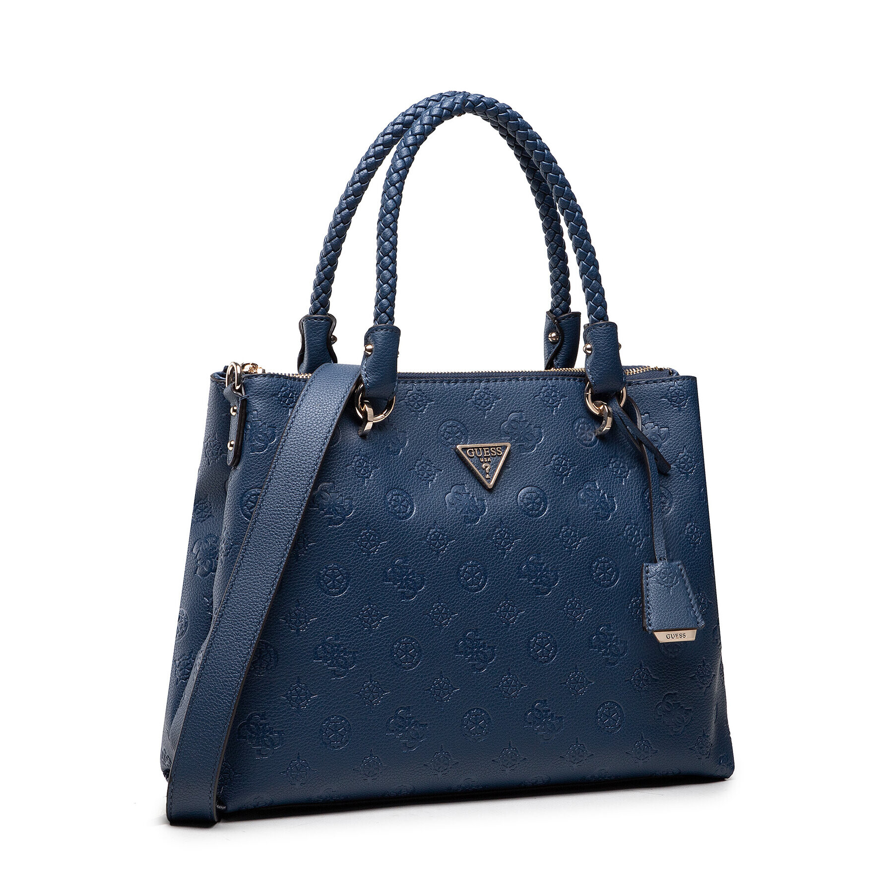 Guess Geantă Helaina Society Carryall HWPG84 03100 Bleumarin - Pled.ro