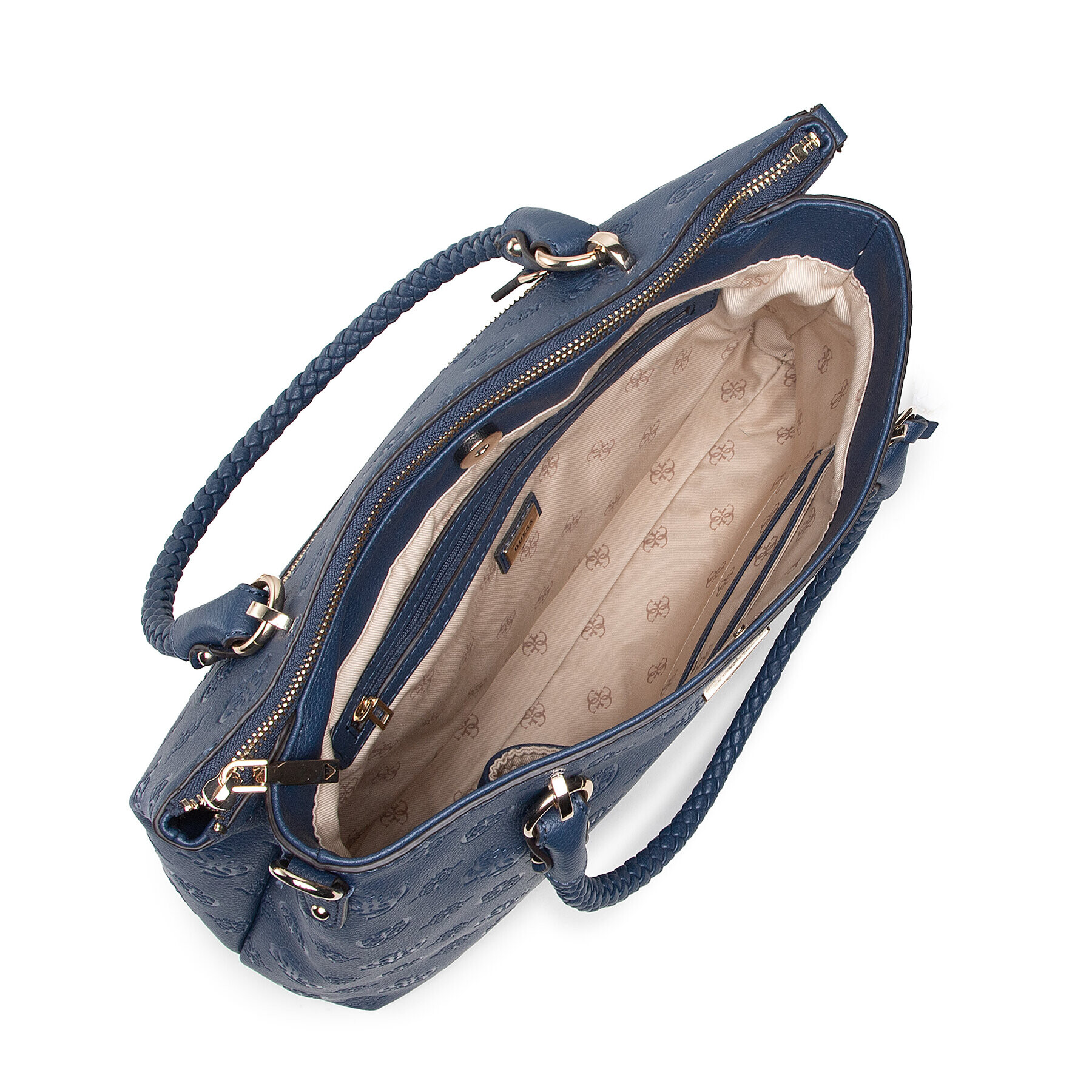 Guess Geantă Helaina Society Carryall HWPG84 03100 Bleumarin - Pled.ro