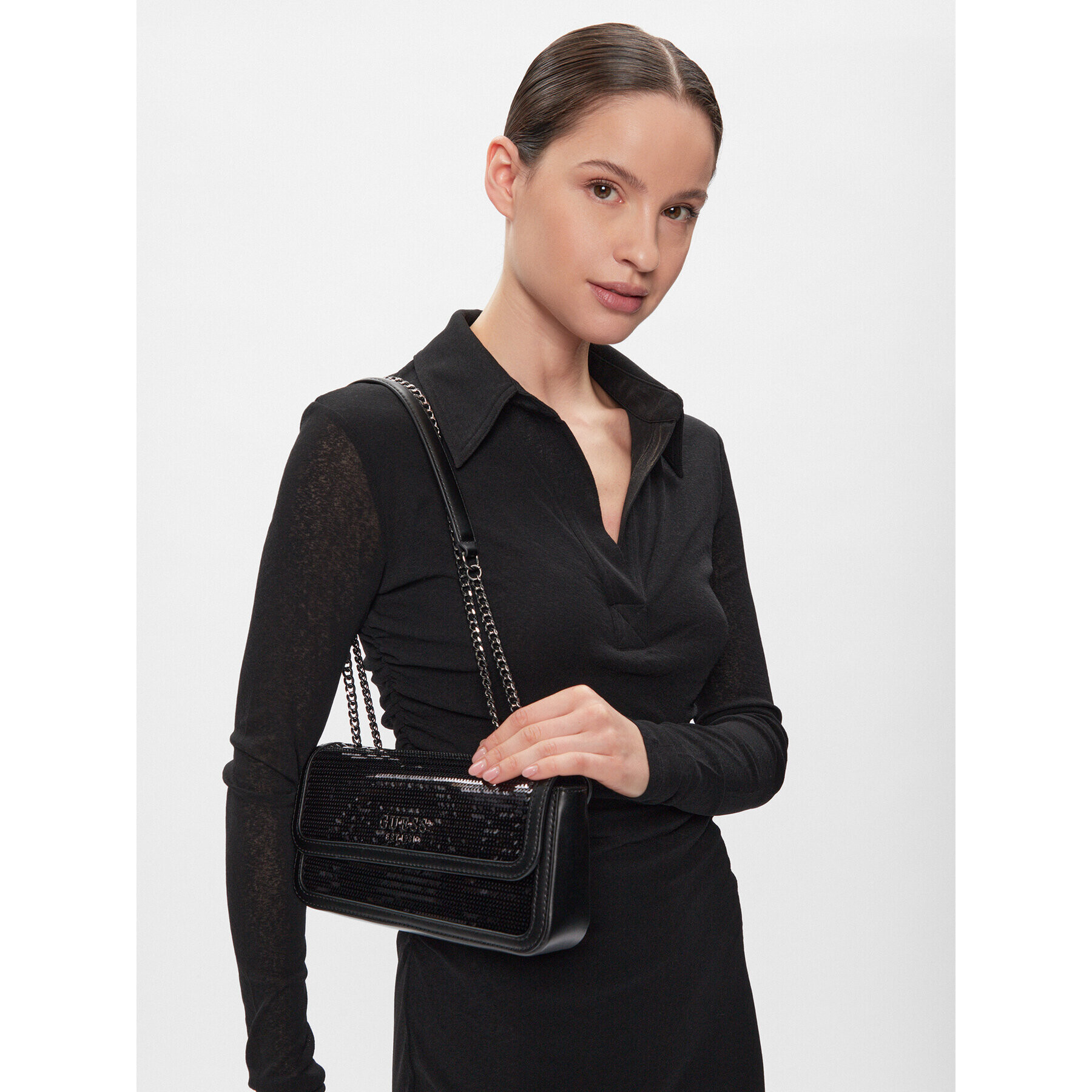 Guess Geantă Kaska (EM) Evenings-Bags HWEM92 03210 Negru - Pled.ro