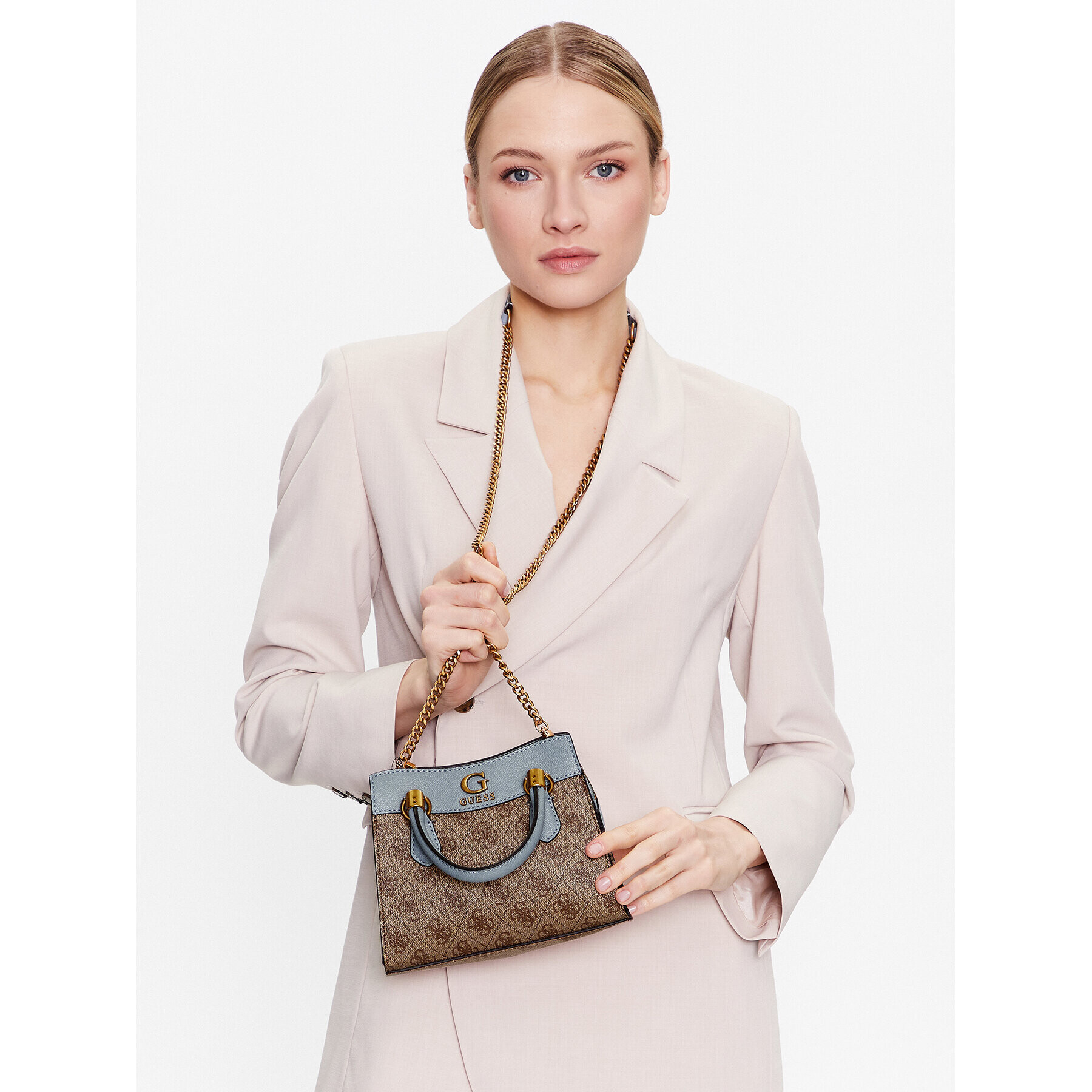 Guess Geantă Nell Logo (SB) Mini Bags HWSB87 35760 Maro - Pled.ro